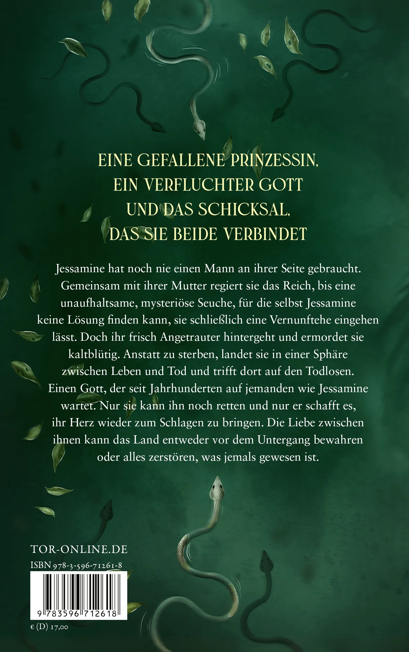 Buchrückseite von 'The Deathless One' mit Klappentext - Paperback