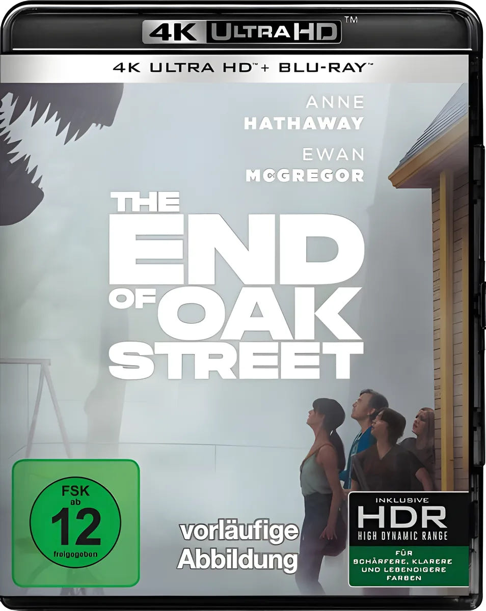 4K UHD Blu-ray-Cover: The End of Oak Street. Regie: David Robert Mitchell. Vorläufiges PLAION-Cover; finale Abbildung folgt