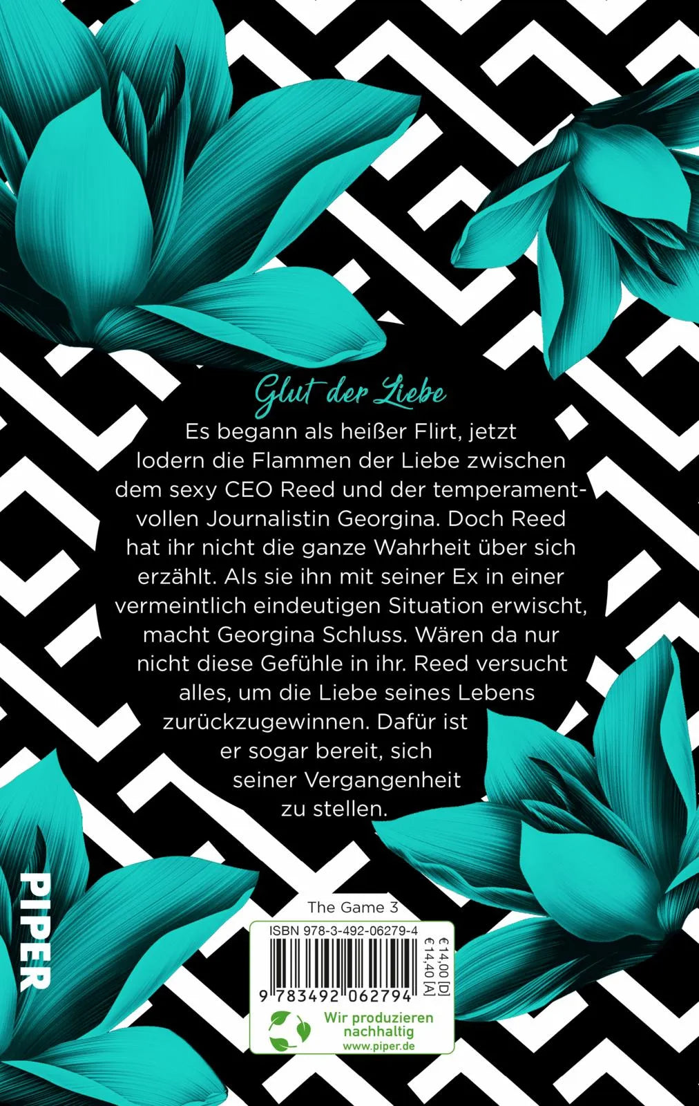 Buchrückseite von 'The Game – Burning Love' mit Klappentext - Paperback