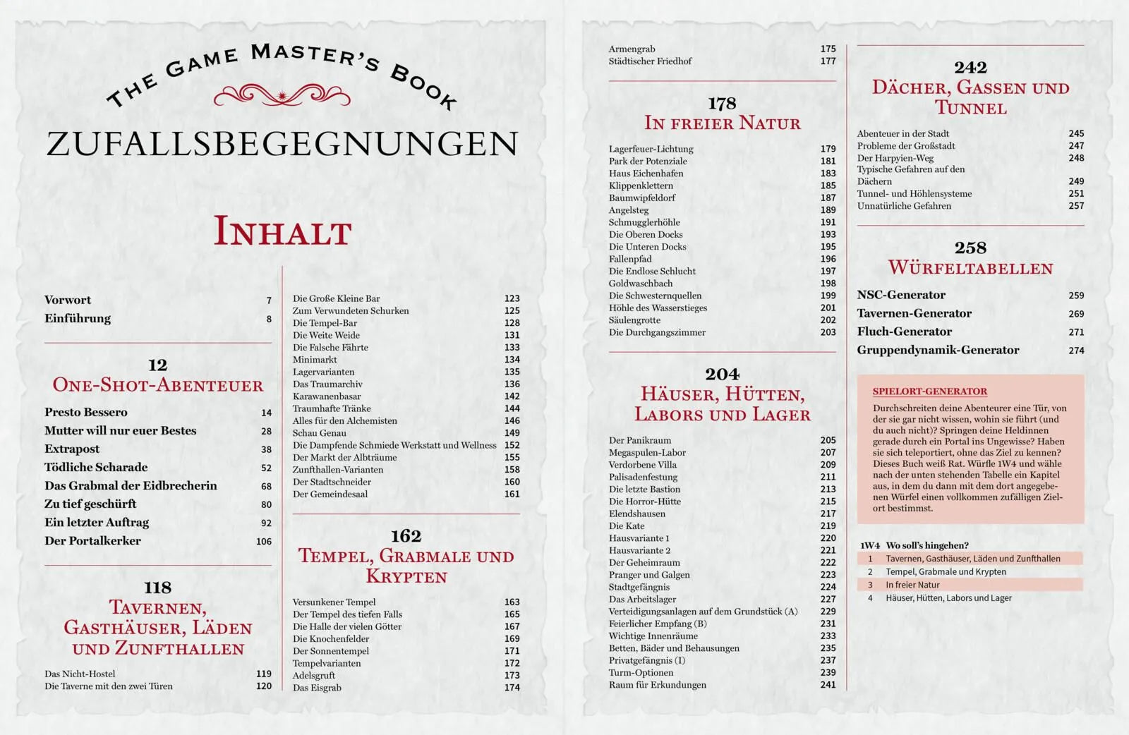 Detailansicht: The Game Master’s Book: Zufallsbegegnungen (Hardcover)