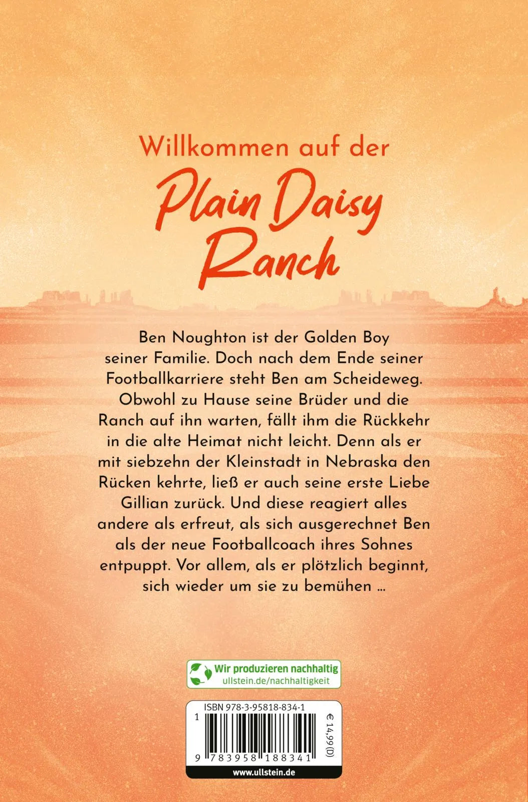 Buchrückseite von 'The One I Left Behind' mit Klappentext - Paperback