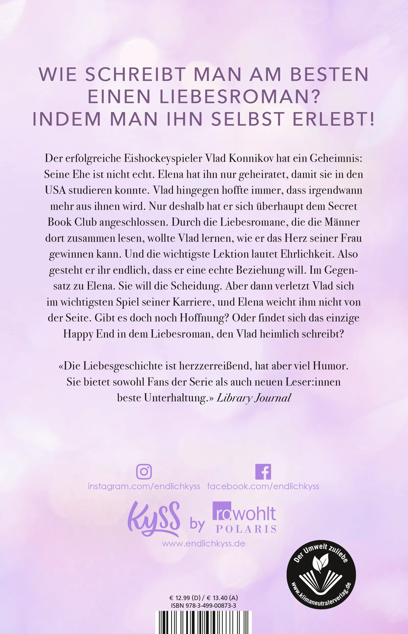 Buchrückseite von 'The Secret Book Club – Ein Liebesroman ist nicht genug' mit Klappentext - Paperback