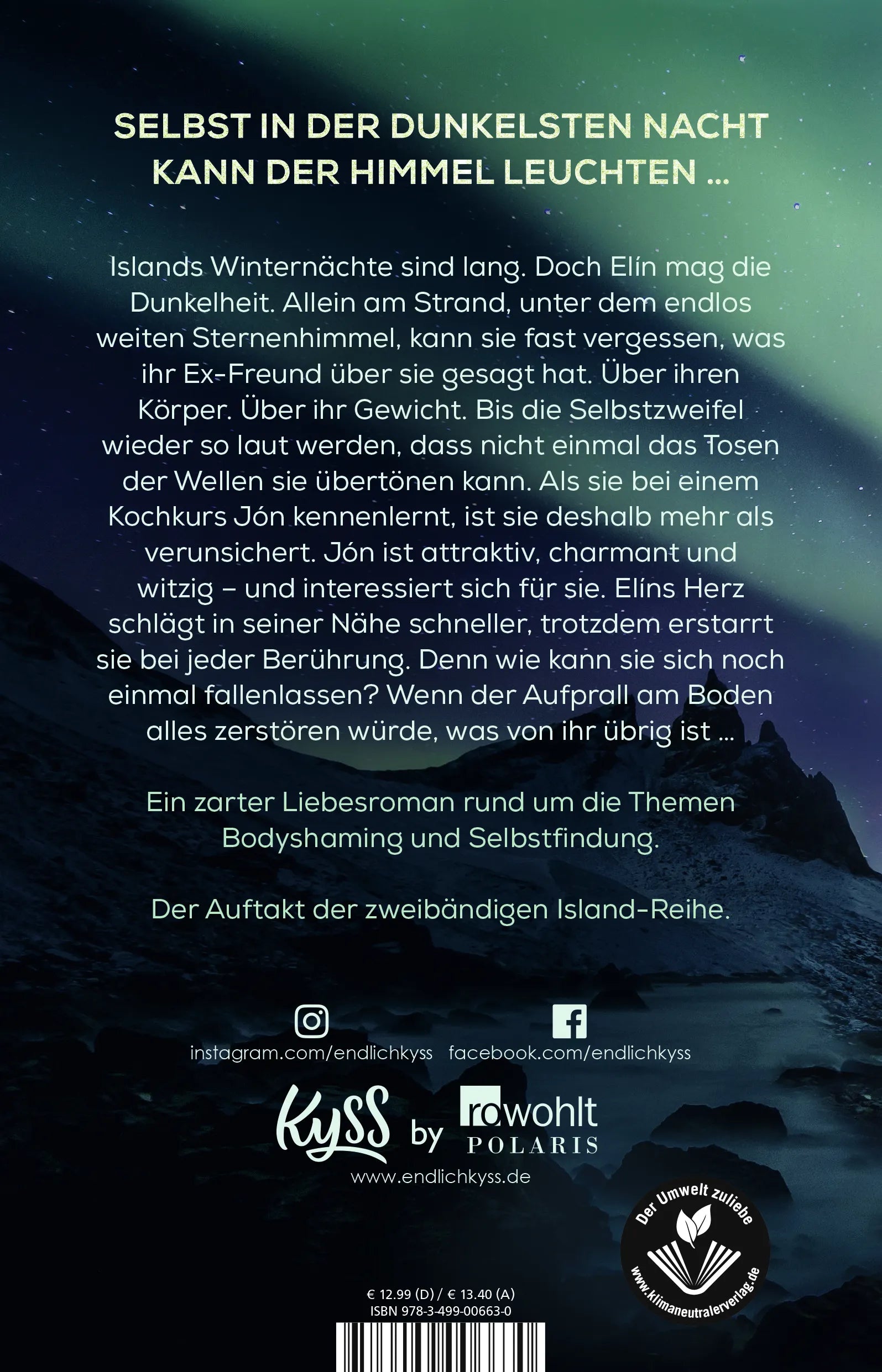 Buchrückseite von 'The Sky in your Eyes' mit Klappentext - Paperback