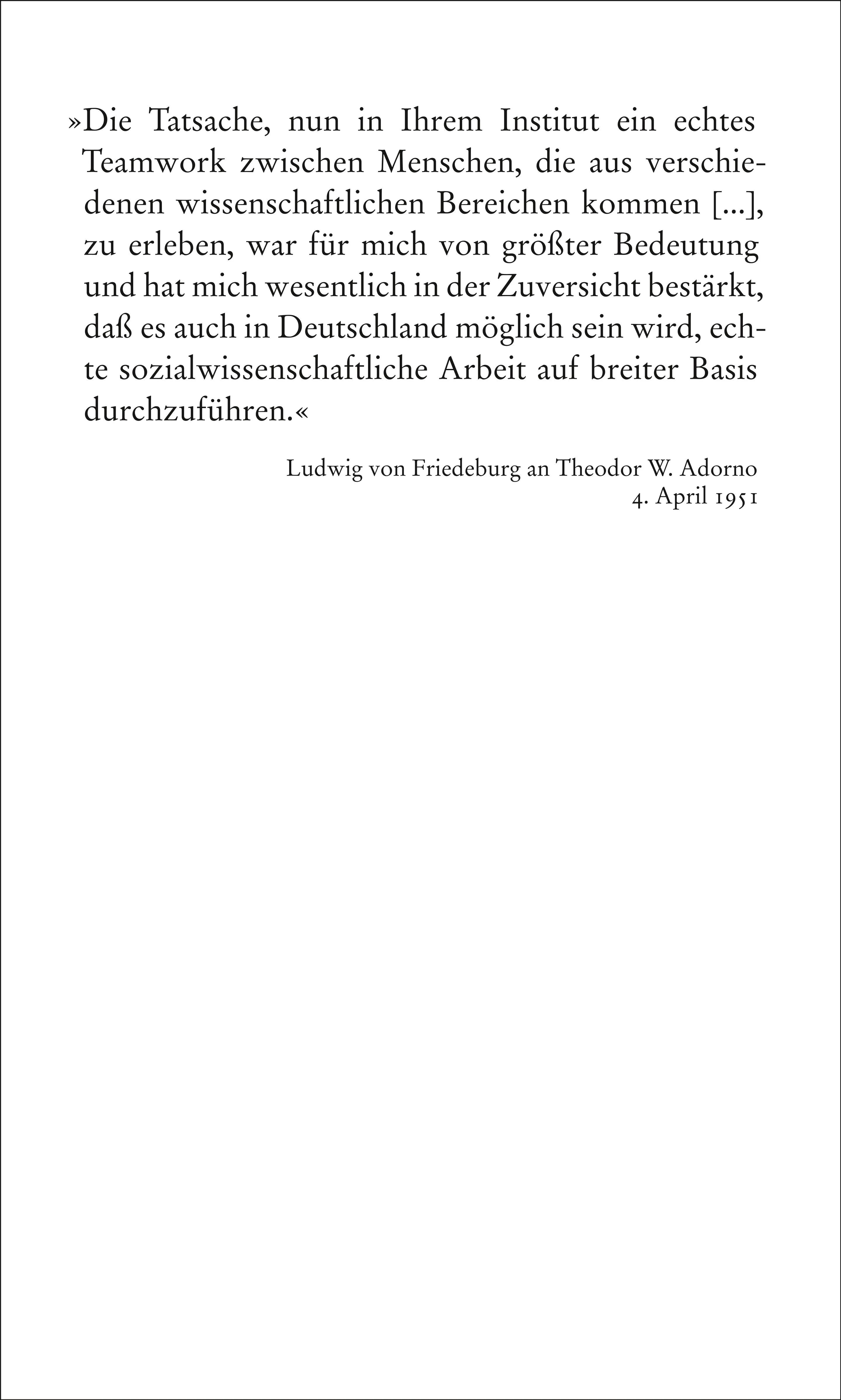 Buchrückseite von 'Theodor W. Adorno, Ludwig von Friedeburg, Briefwechsel 1950-1969' mit Klappentext - Gebundene Ausgabe