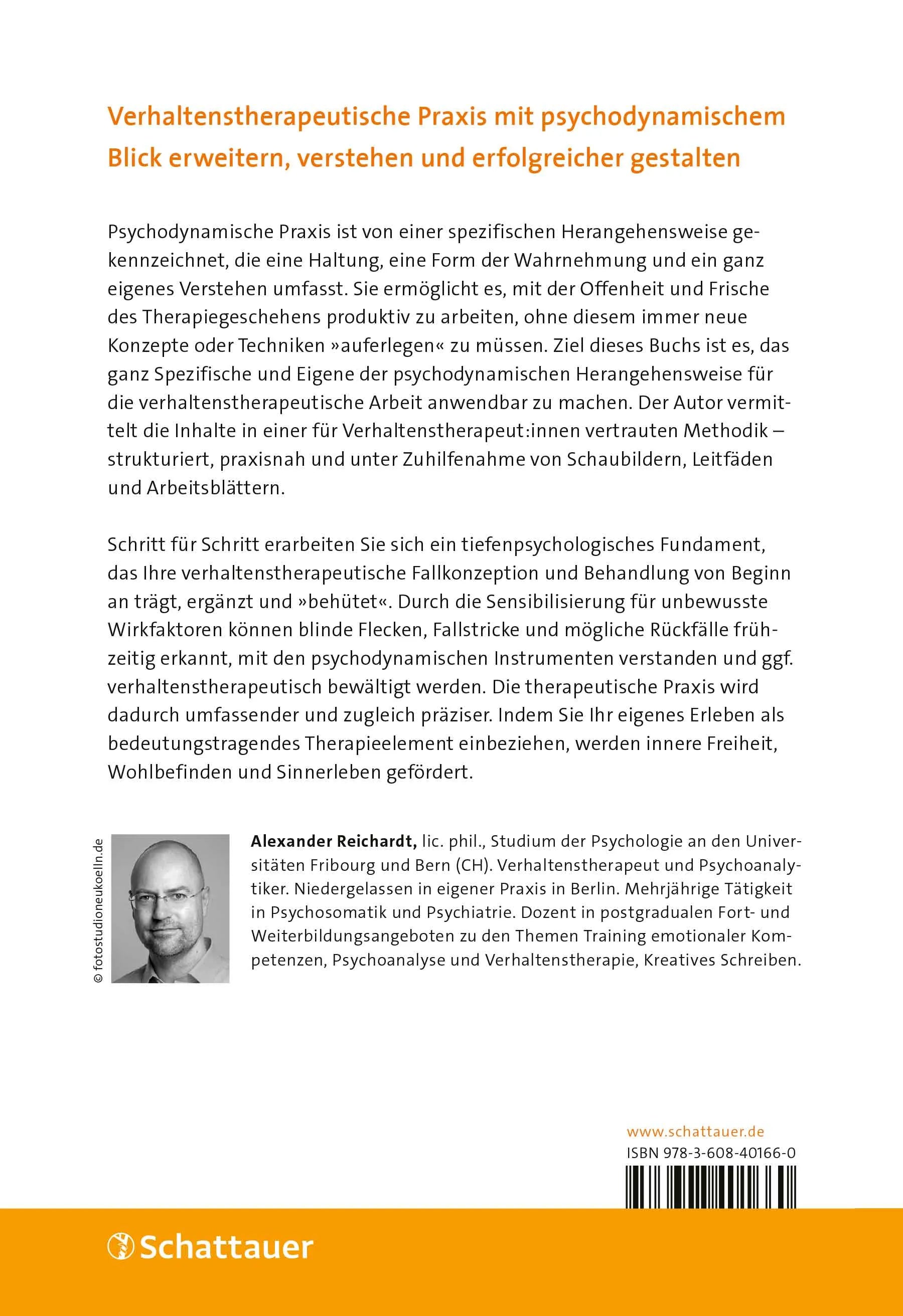 Buchrückseite von 'Tiefenpsychologisch fundierte Verhaltenstherapie' mit Klappentext - Gebundene Ausgabe