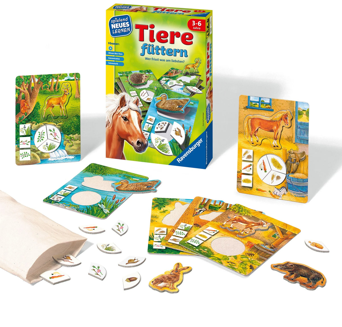 Tiere füttern - Kinderspiel ab 3 Jahre – Ansicht