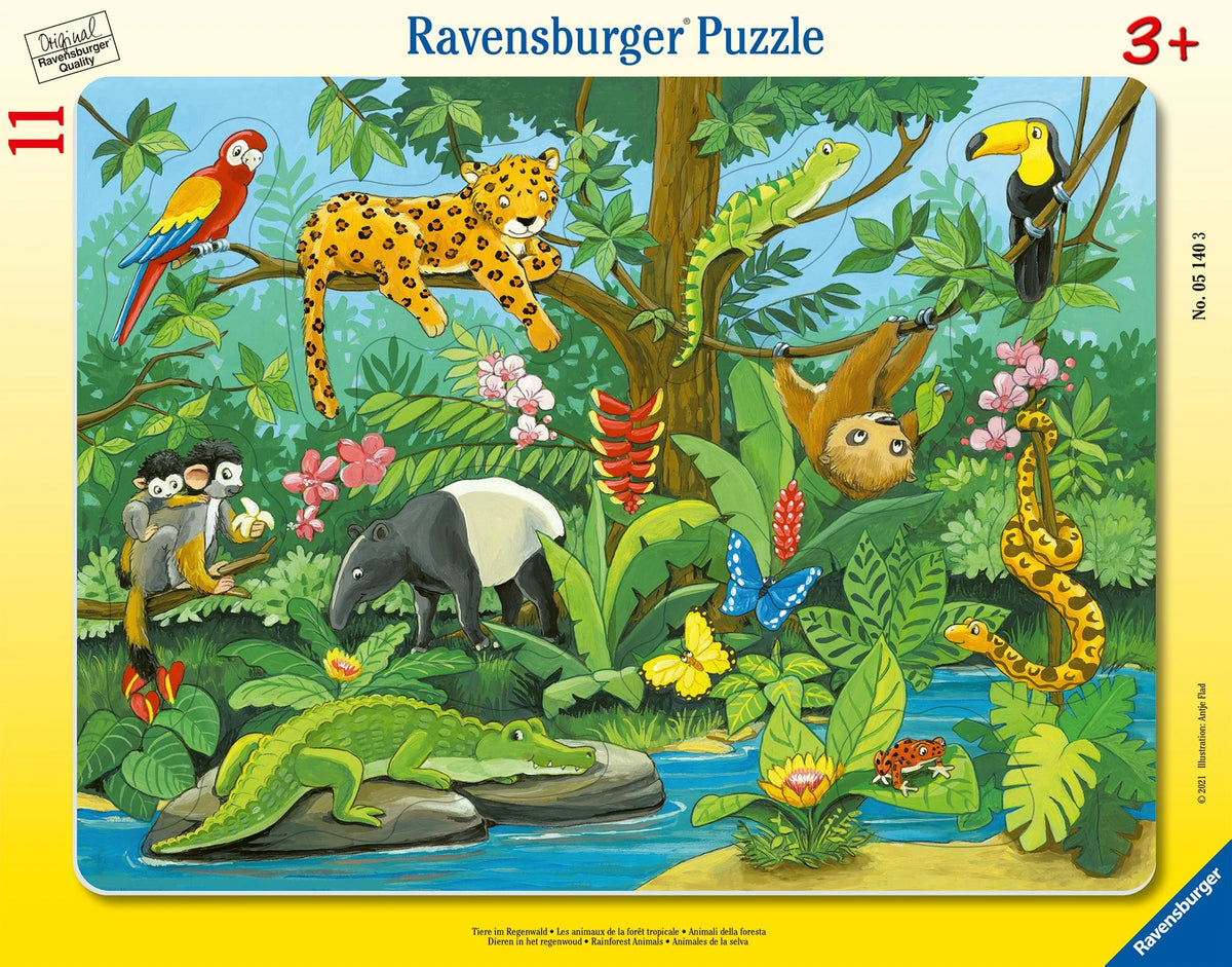 Kinderpuzzle: Kinderpuzzle 11 Teile - Tiere im Regenwald