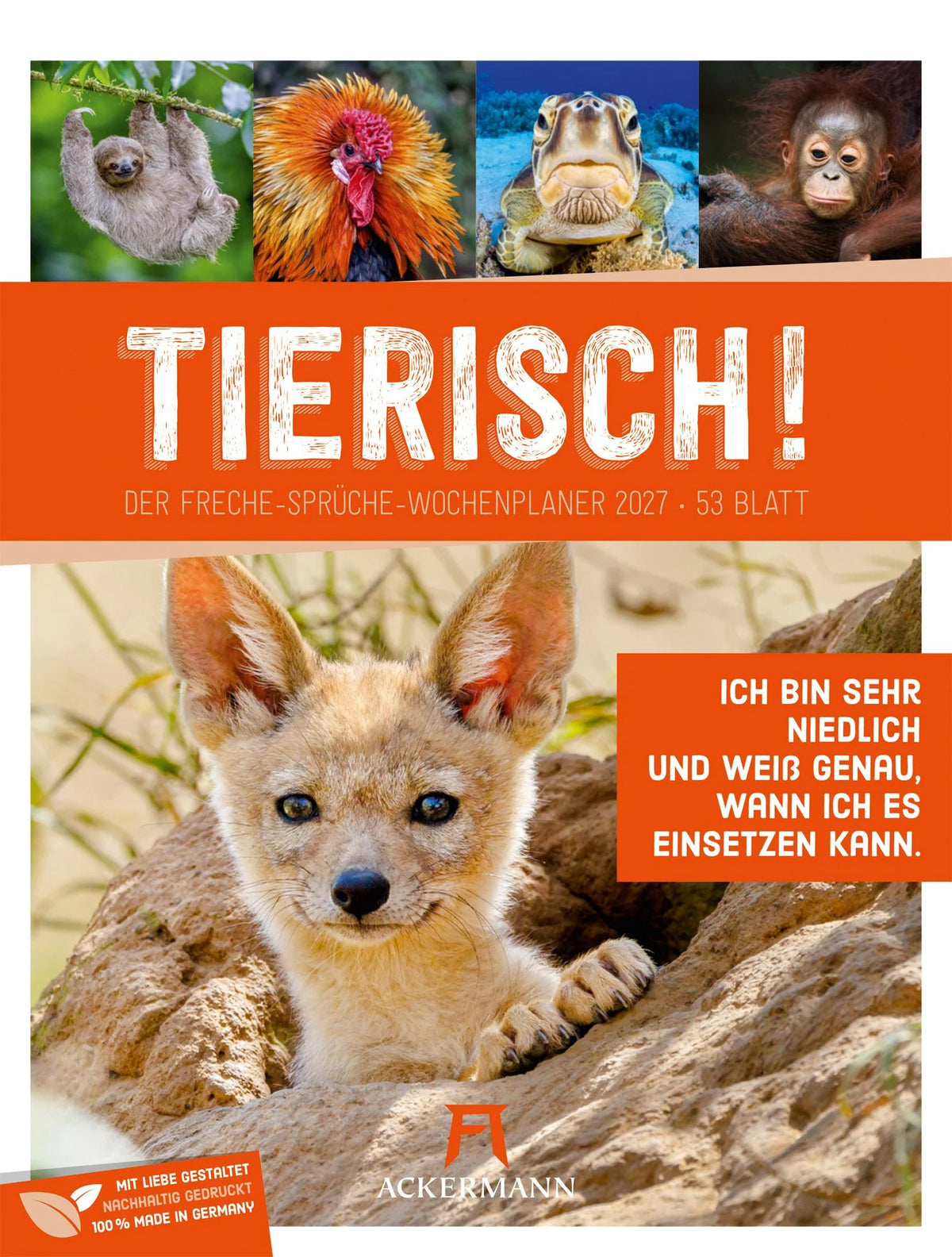 Taschenkalender: Tierisch Sprüchekalender Wochenplaner 2027