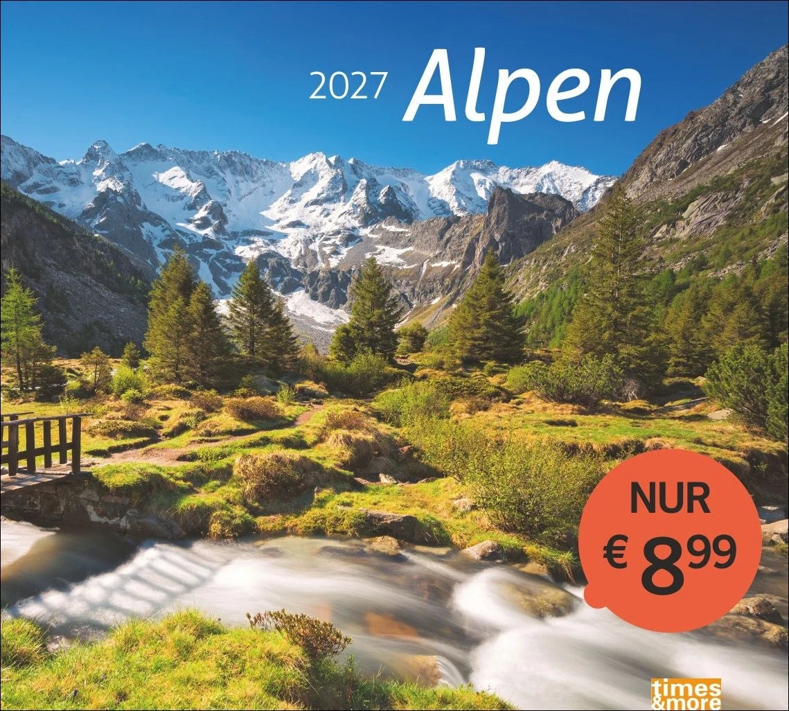 Wandkalender: times&more Alpen Bildkalender 2027