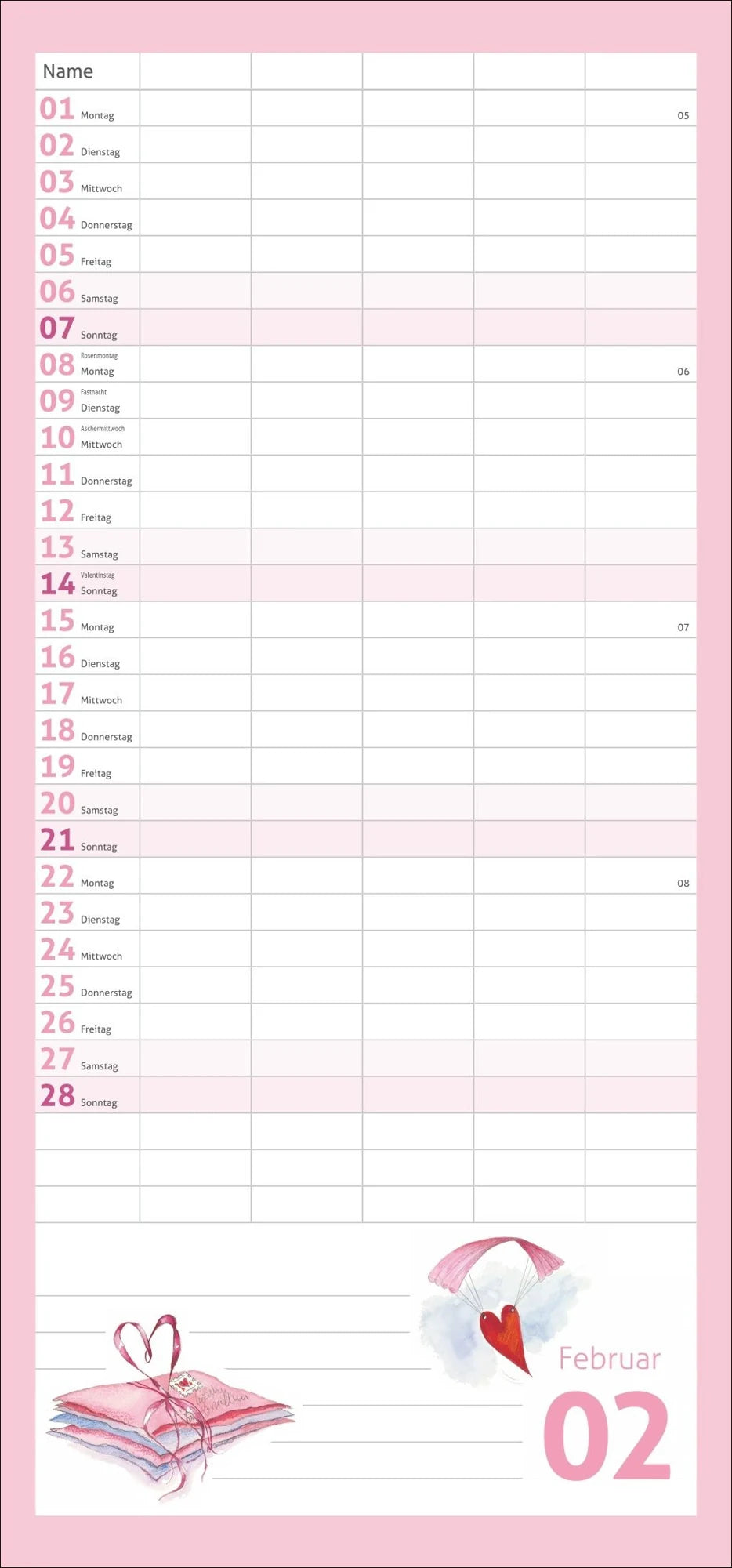 times&more Schaffner Familienplaner 2027 – Ansicht