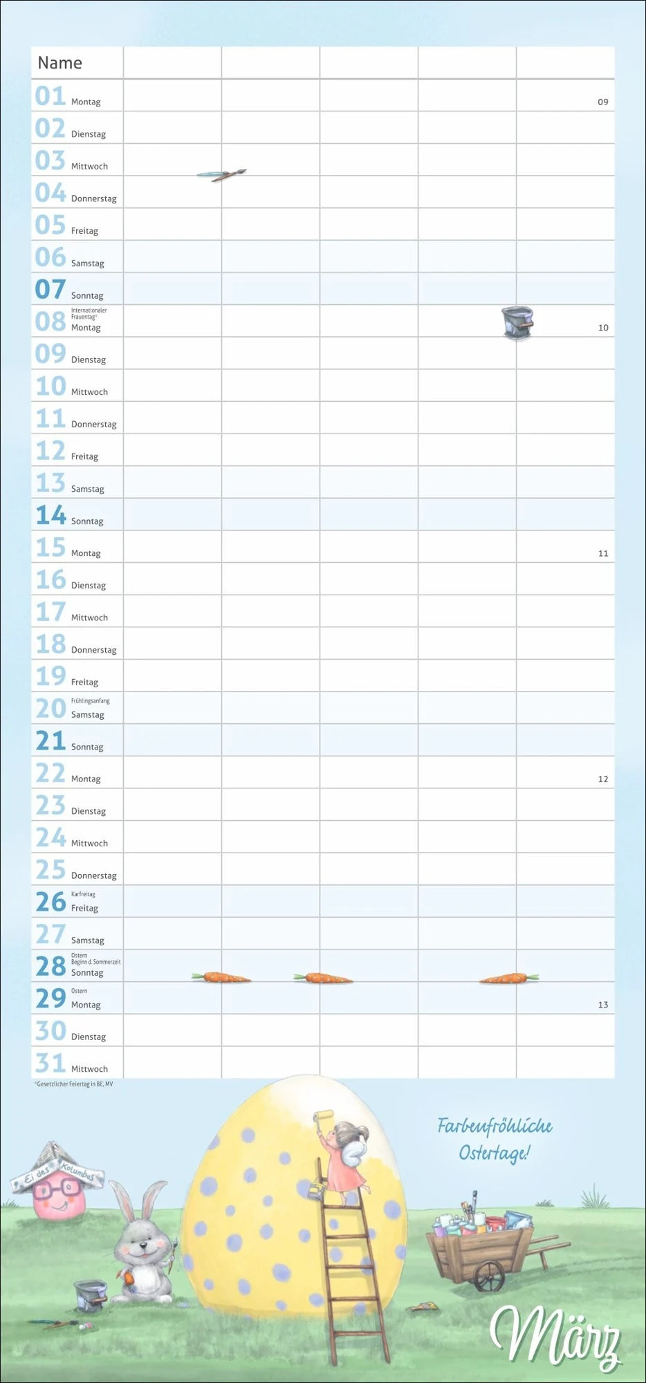 times&more Zauberwesen Familienplaner 2027 – Ansicht