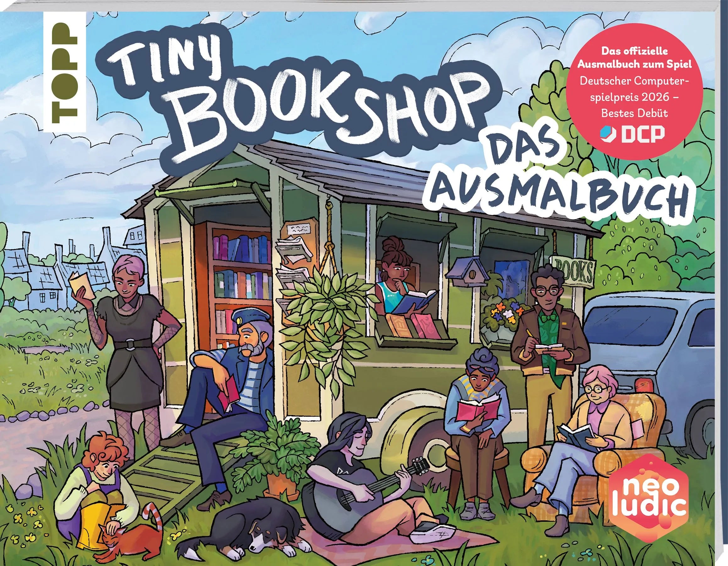Cover: Tiny Bookshop - Das Ausmalbuch (Taschenbuch) von neoludic games