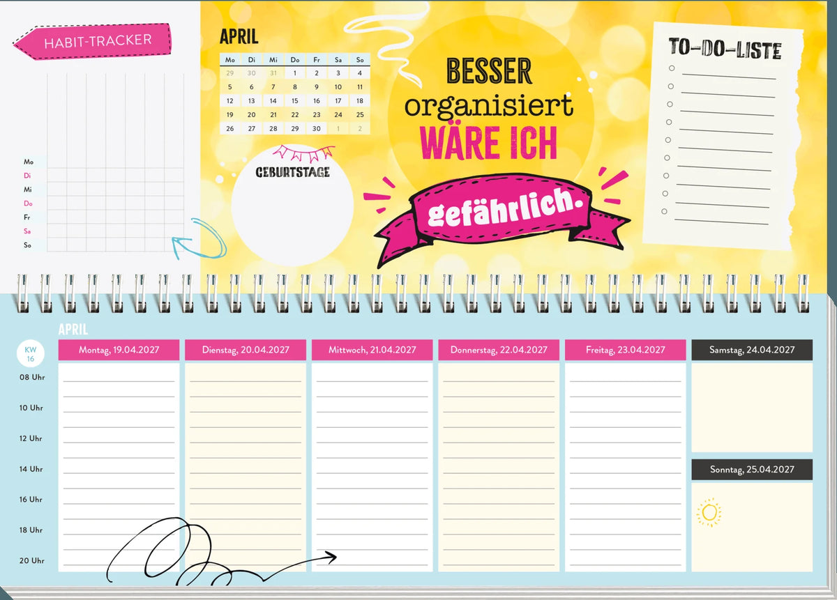Tischkalender 2027 quer: Am Ende der Nerven ist noch längst nicht Feierabend – Ansicht
