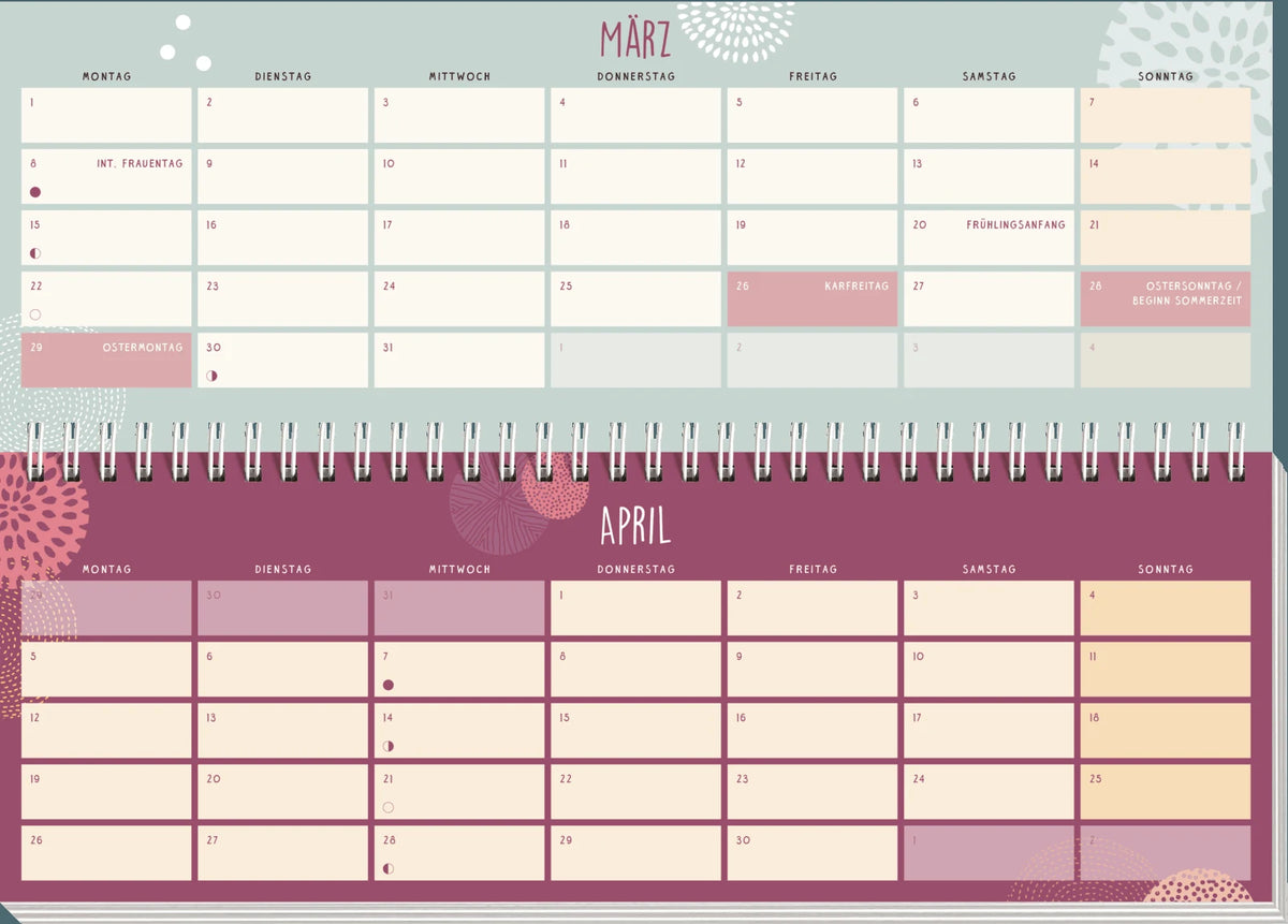 Tischkalender 2027 quer: Einatmen. Ausatmen. Sein. – Ansicht