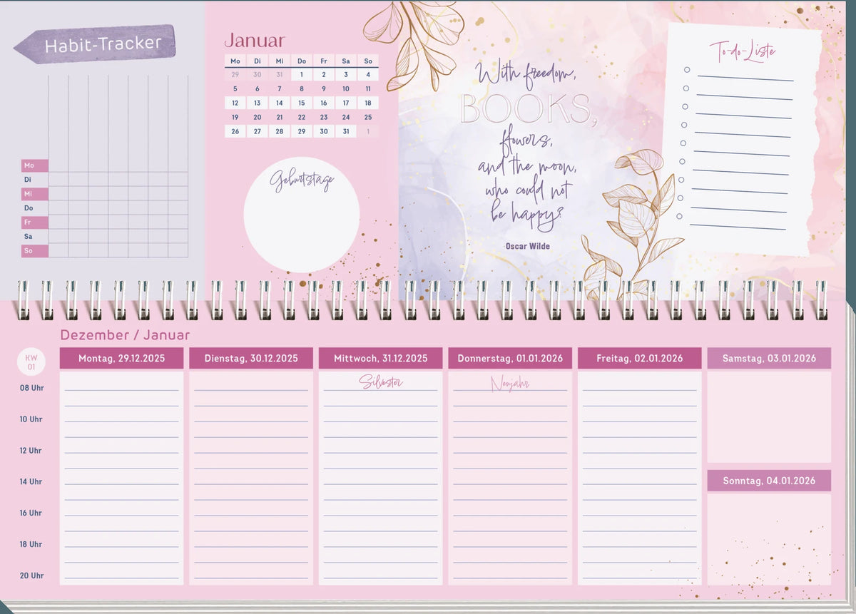Tischkalender 2027 quer: I believe in Book Love – Ansicht