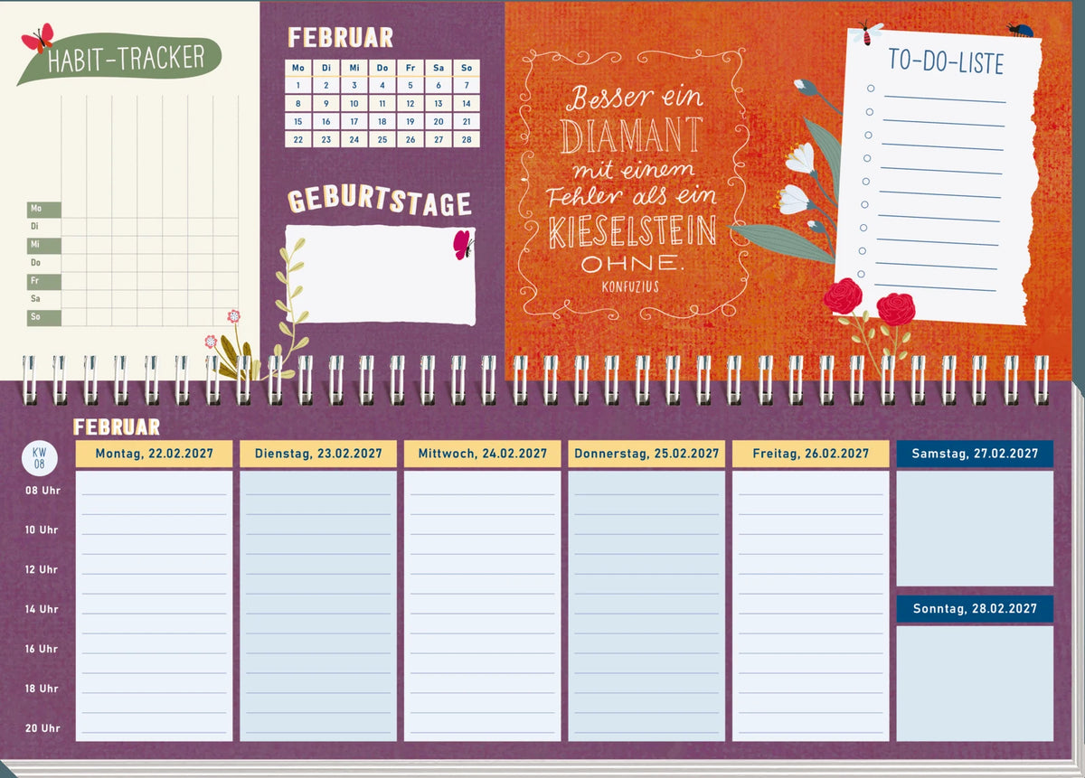 Tischkalender 2027 quer: Lebe wild und voller Wunder – Ansicht