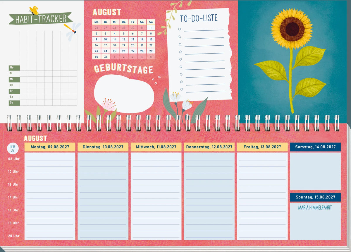 Tischkalender 2027 quer: Lebe wild und voller Wunder – Ansicht