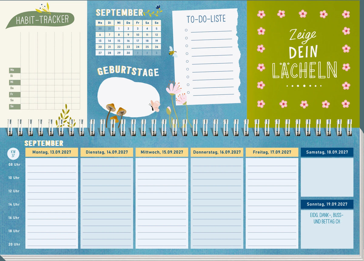 Tischkalender 2027 quer: Lebe wild und voller Wunder – Ansicht
