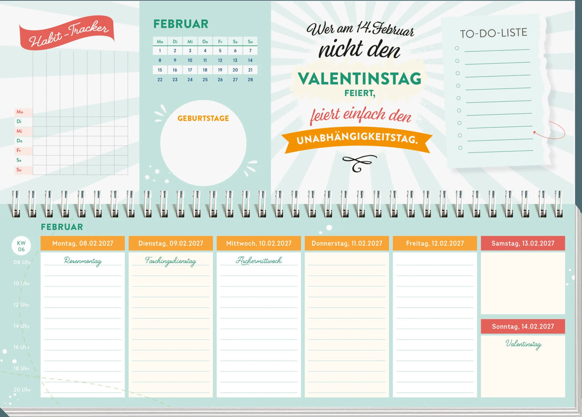 Tischkalender 2027 quer: Nutze den Tag! Es sei denn, er ist blöd, dann nutze den nächsten – Ansicht
