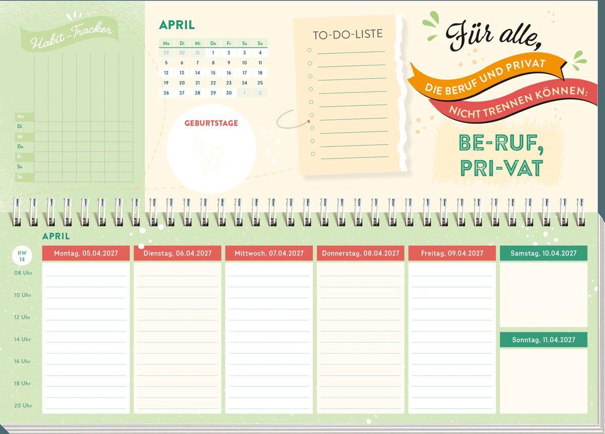 Tischkalender 2027 quer: Nutze den Tag! Es sei denn, er ist blöd, dann nutze den nächsten – Ansicht