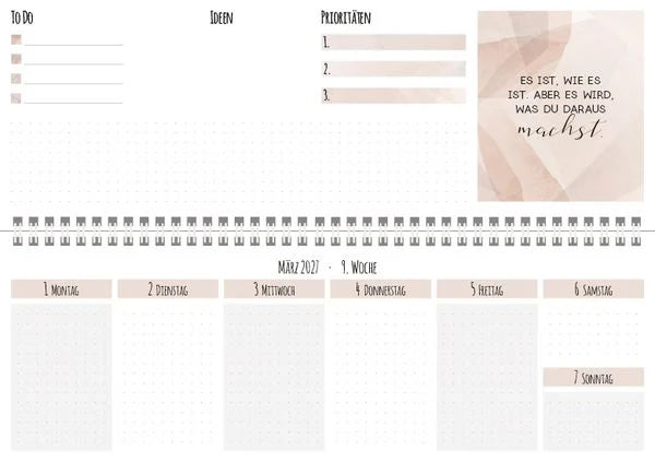 Tischkalender quer Plan it 2027 – Ansicht