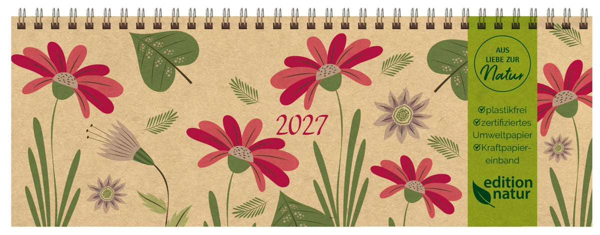 Tischkalender: Tischquerkalender Edition Natur Flowers 2027