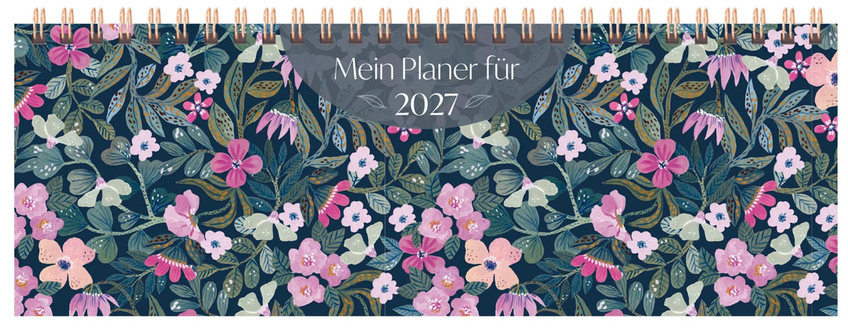 Tischkalender: Tischquerkalender Purpur-Blüten 2027