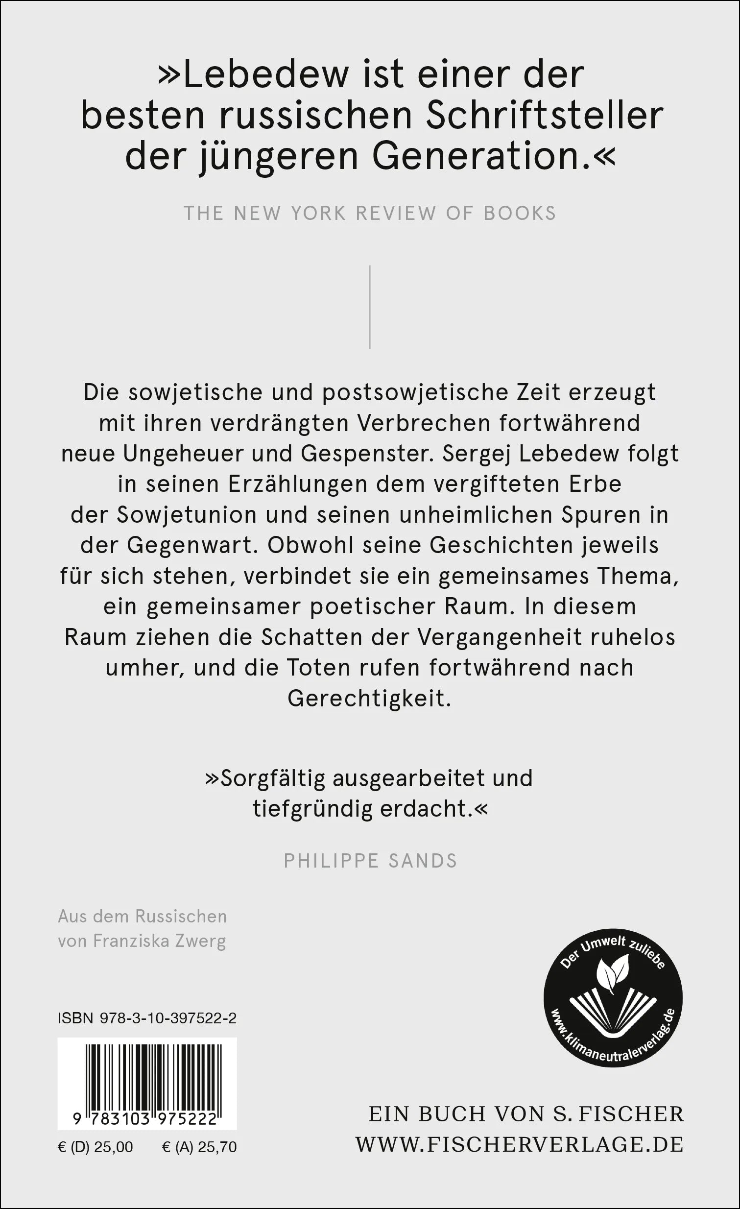 Buchrückseite von 'Titan oder Die Gespenster der Vergangenheit' mit Klappentext - Gebundene Ausgabe