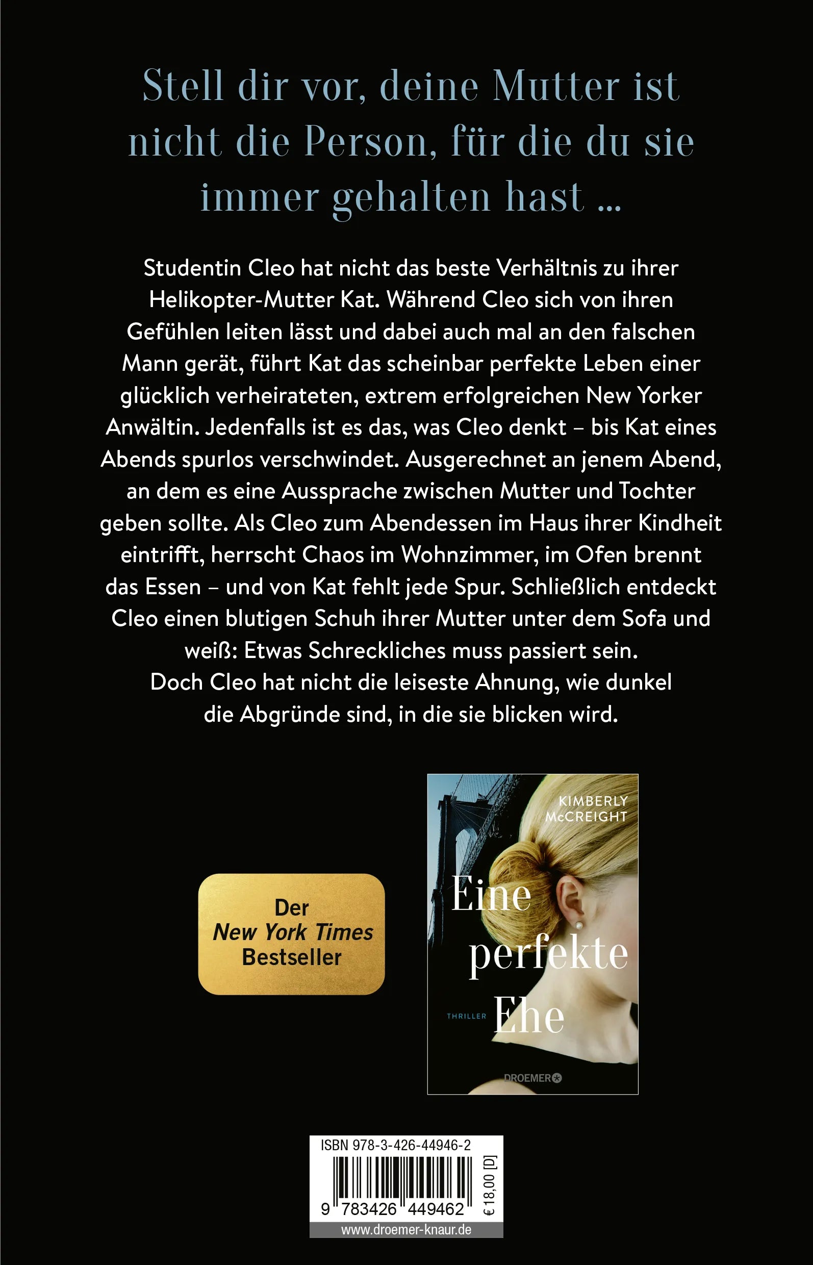 Buchrückseite von 'Tochterliebe' mit Klappentext - Paperback