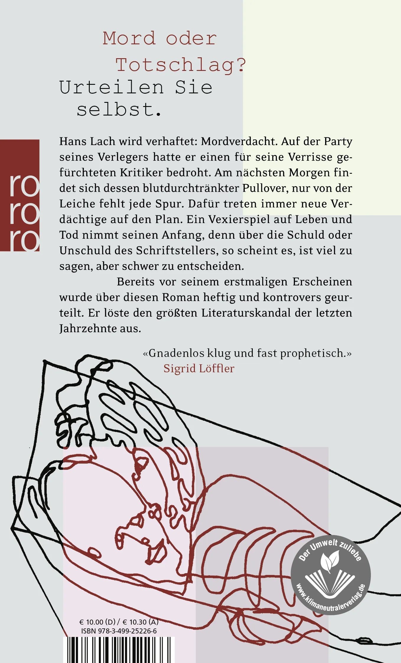 Buchrückseite von 'Tod eines Kritikers' mit Klappentext - Taschenbuch