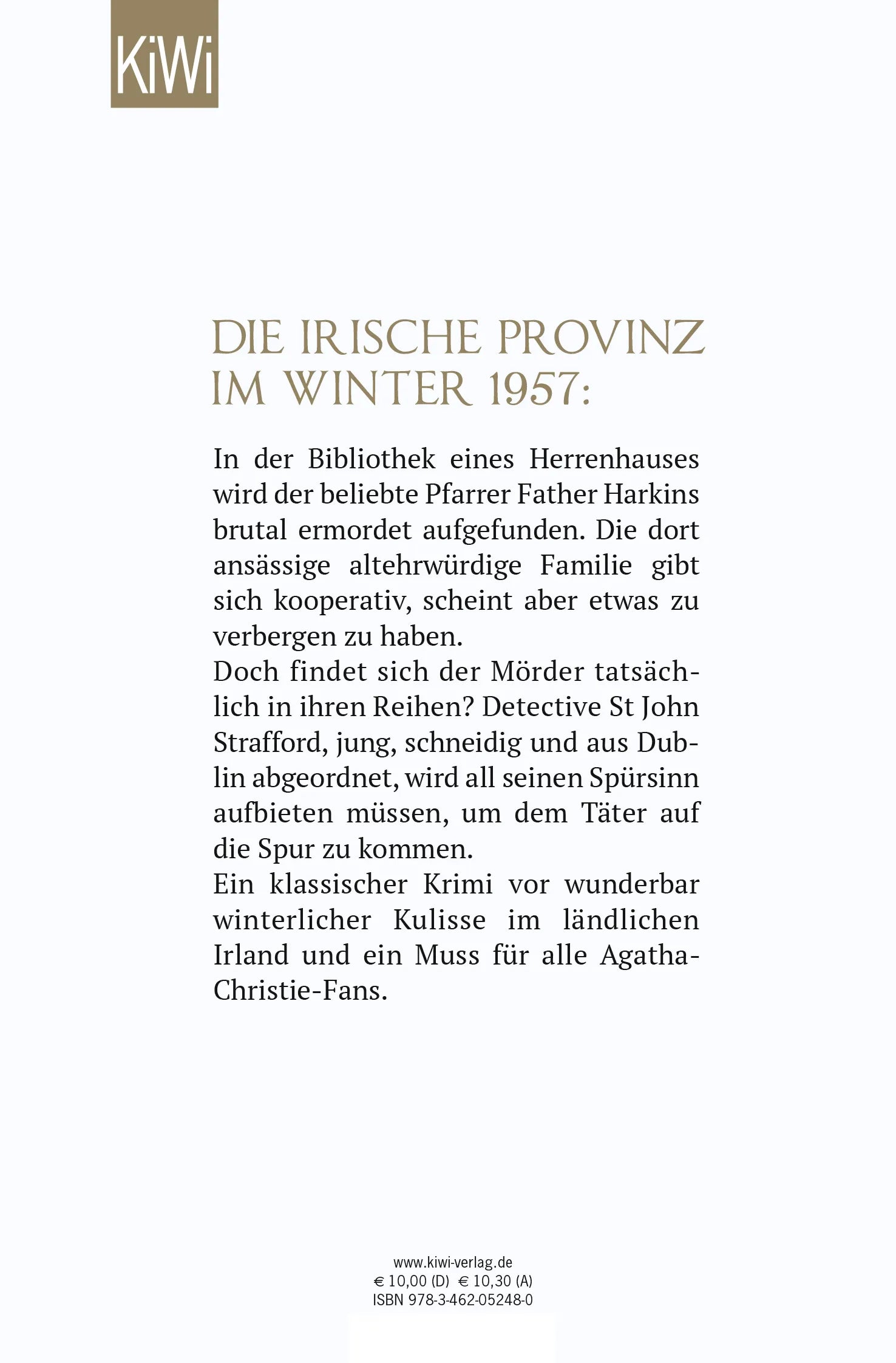 Buchrückseite von 'Tod in der Bibliothek' mit Klappentext - Taschenbuch
