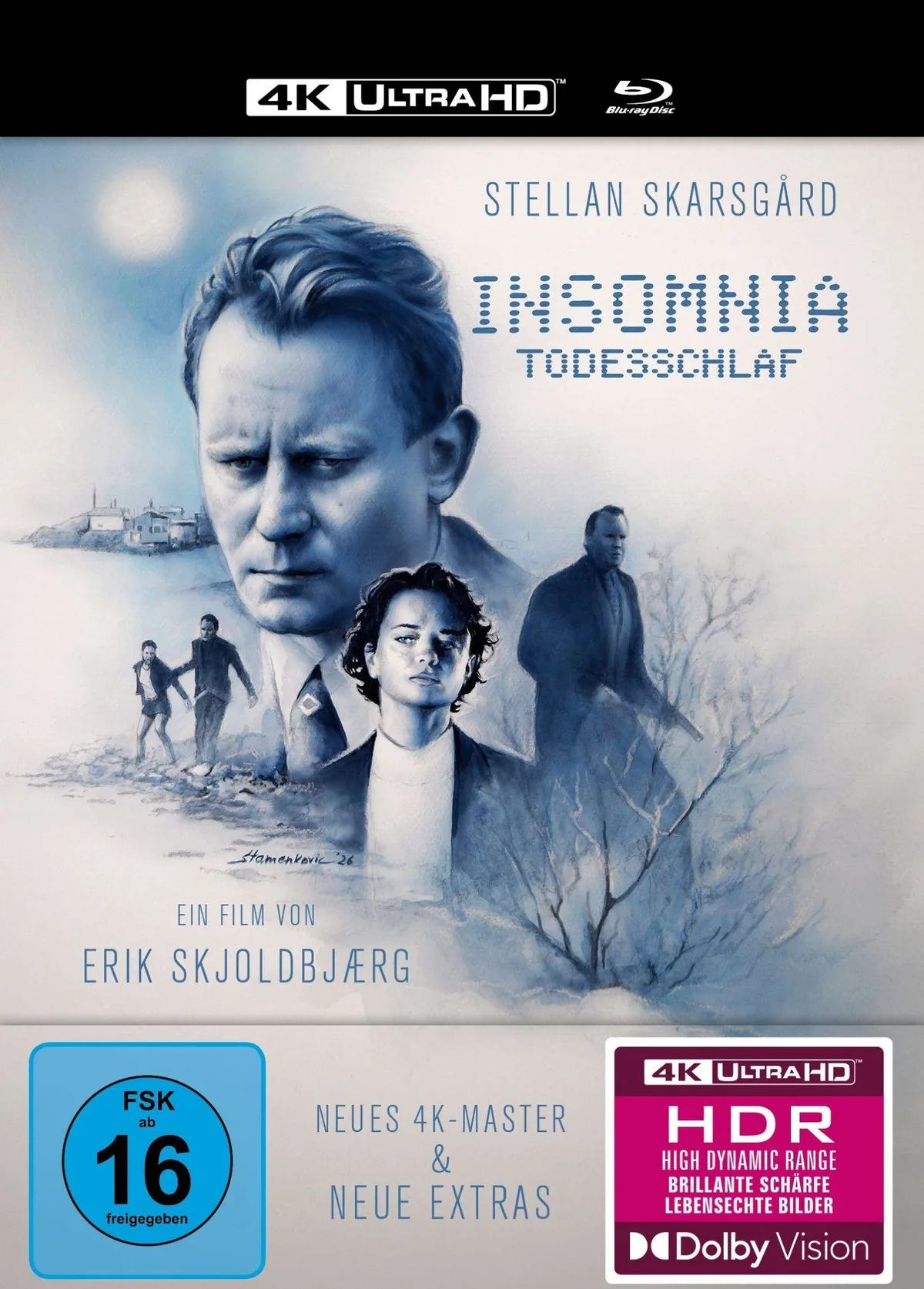 4K UHD Blu-ray-Cover: Todesschlaf - Insomnia. Regie: Erik Skjoldbjaerg