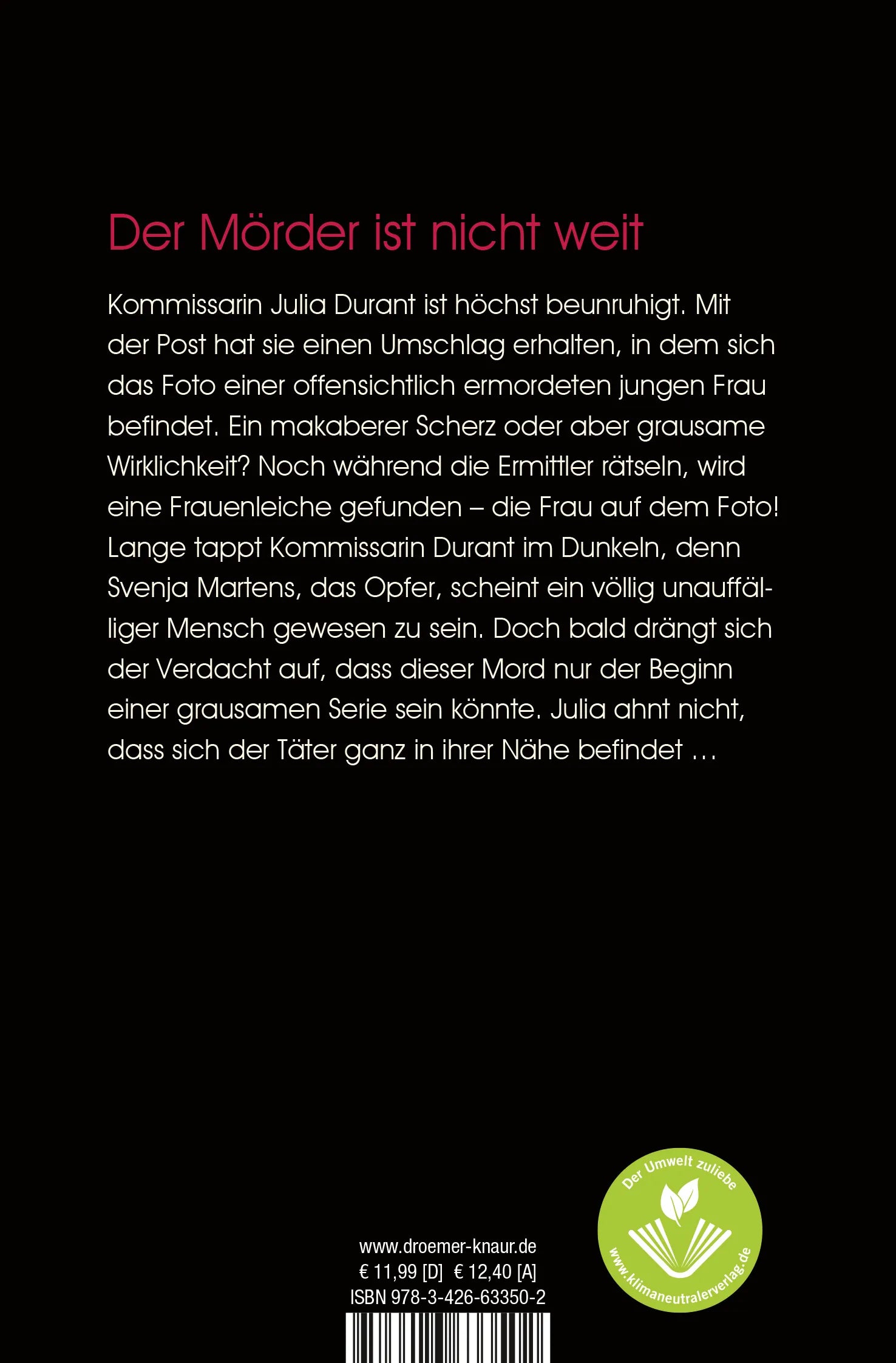 Buchrückseite von 'Tödliches Lachen' mit Klappentext - Taschenbuch