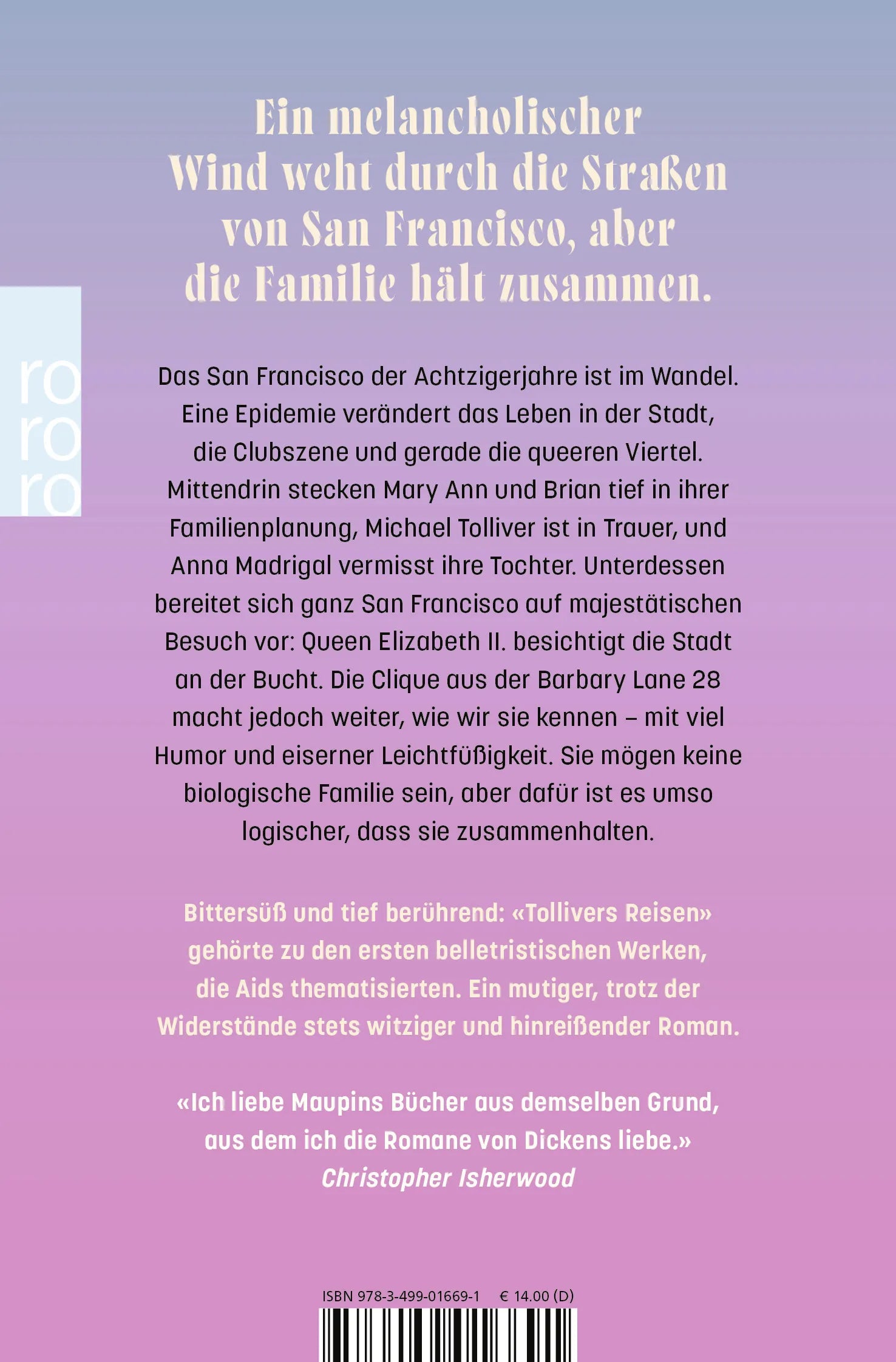 Buchrückseite von 'Tollivers Reisen' mit Klappentext - Taschenbuch