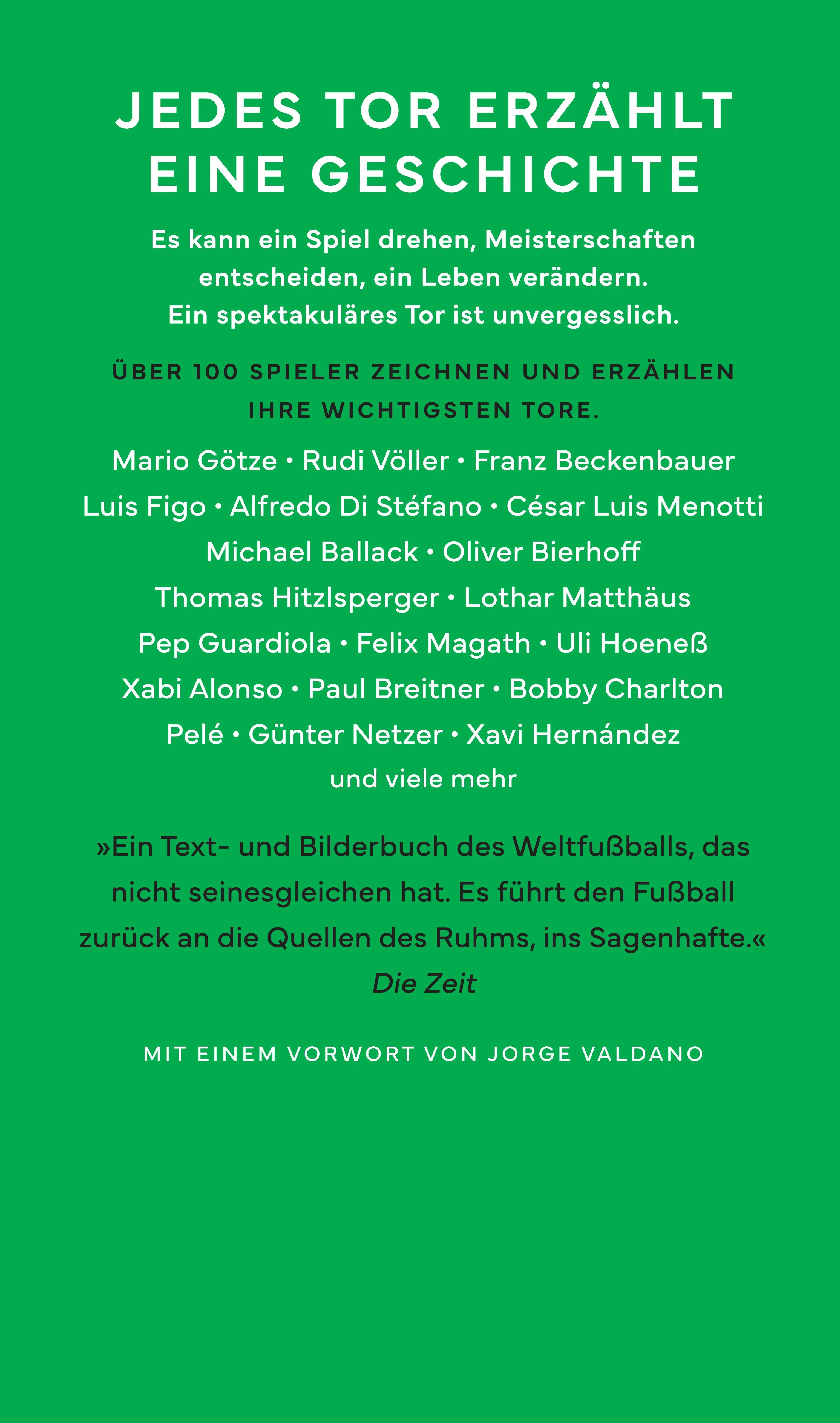 Buchrückseite von 'Tore wie gemalt' mit Klappentext - Gebundene Ausgabe