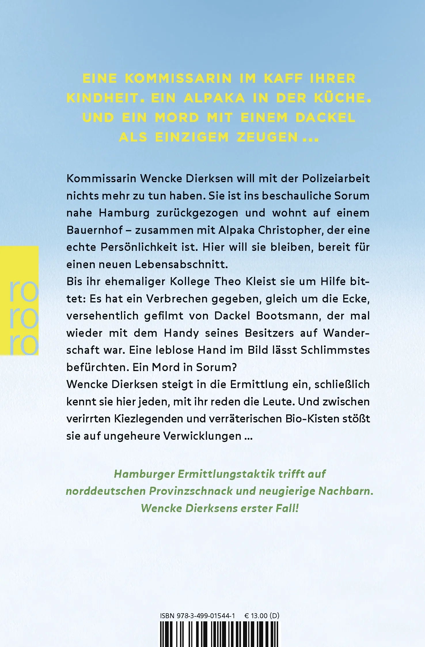 Buchrückseite von 'Tot überm Weidezaun' mit Klappentext - Taschenbuch