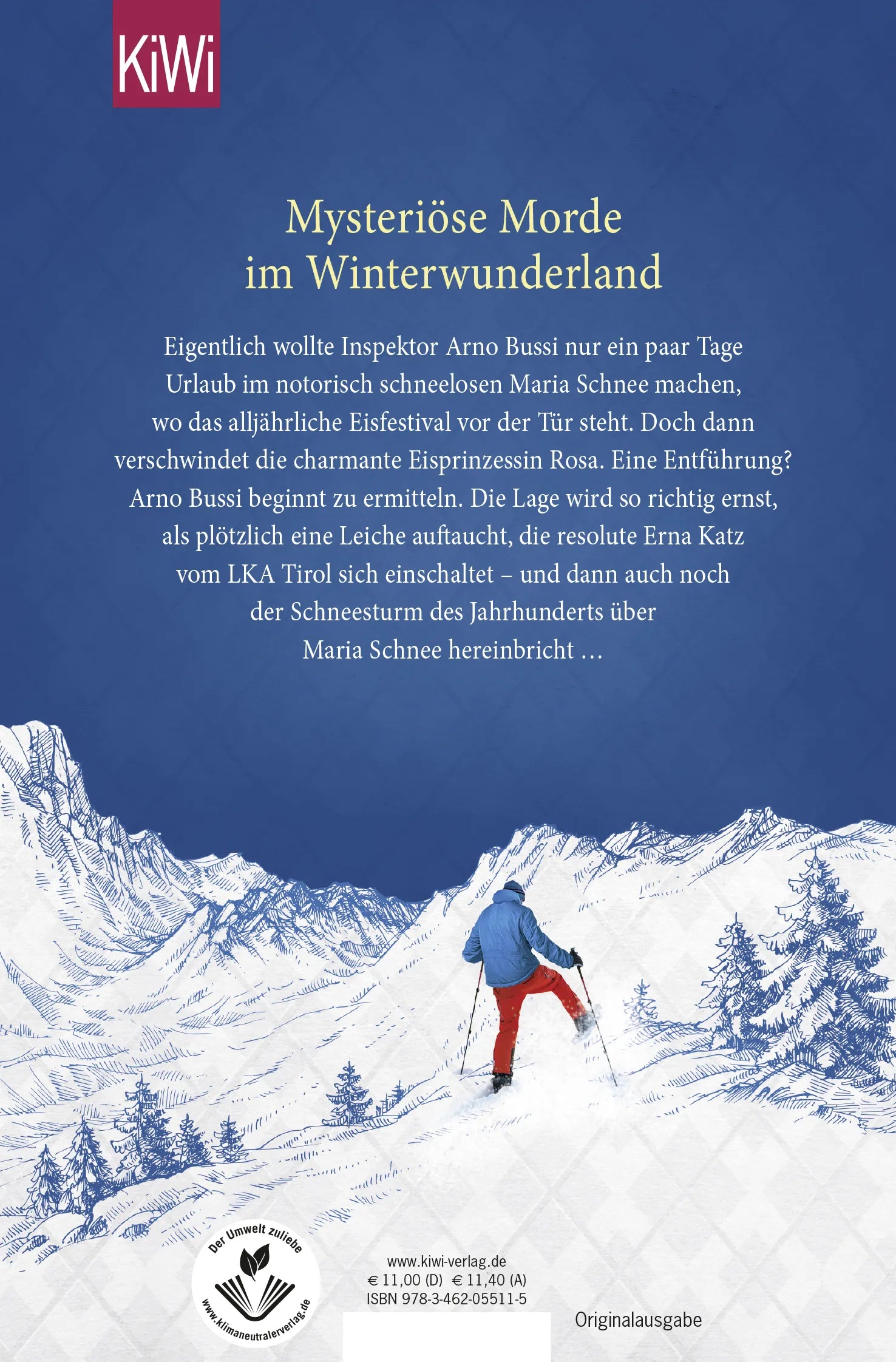 Buchrückseite von 'Totentanz im Pulverschnee' mit Klappentext - Taschenbuch