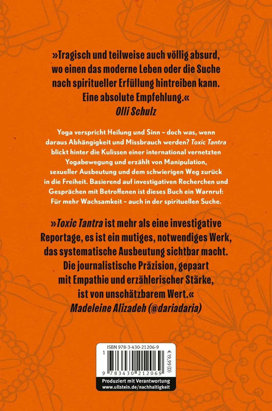 Buchrückseite von 'Toxic Tantra' mit Klappentext - Paperback
