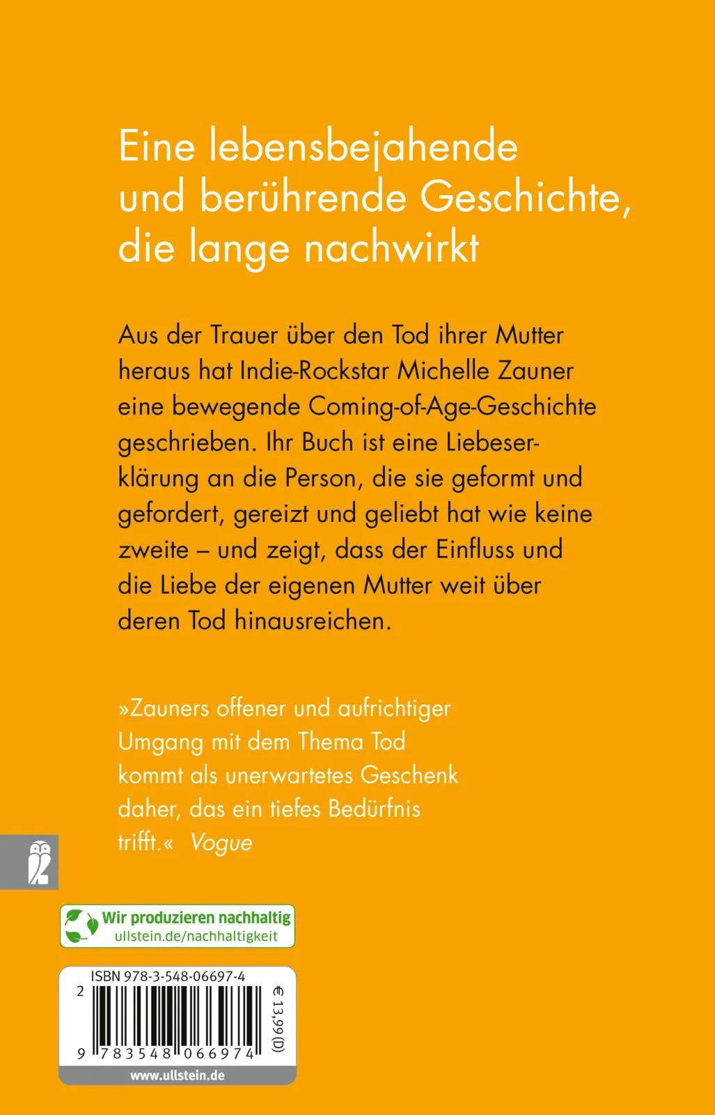 Buchrückseite von 'Tränen im Asia-Markt' mit Klappentext - Taschenbuch