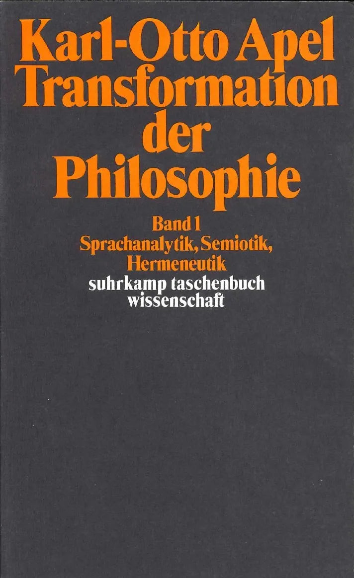 Buchcover von 'Transformation der Philosophie' - Taschenbuch von Karl-Otto Apel