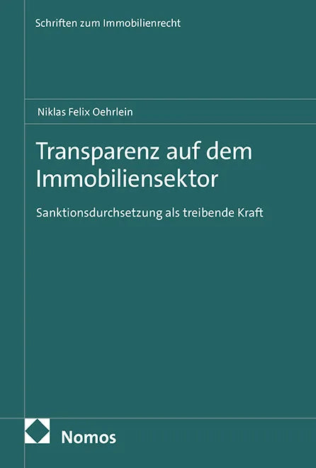 Cover: Transparenz auf dem Immobiliensektor (E-Book) von Niklas Felix Oehrlein