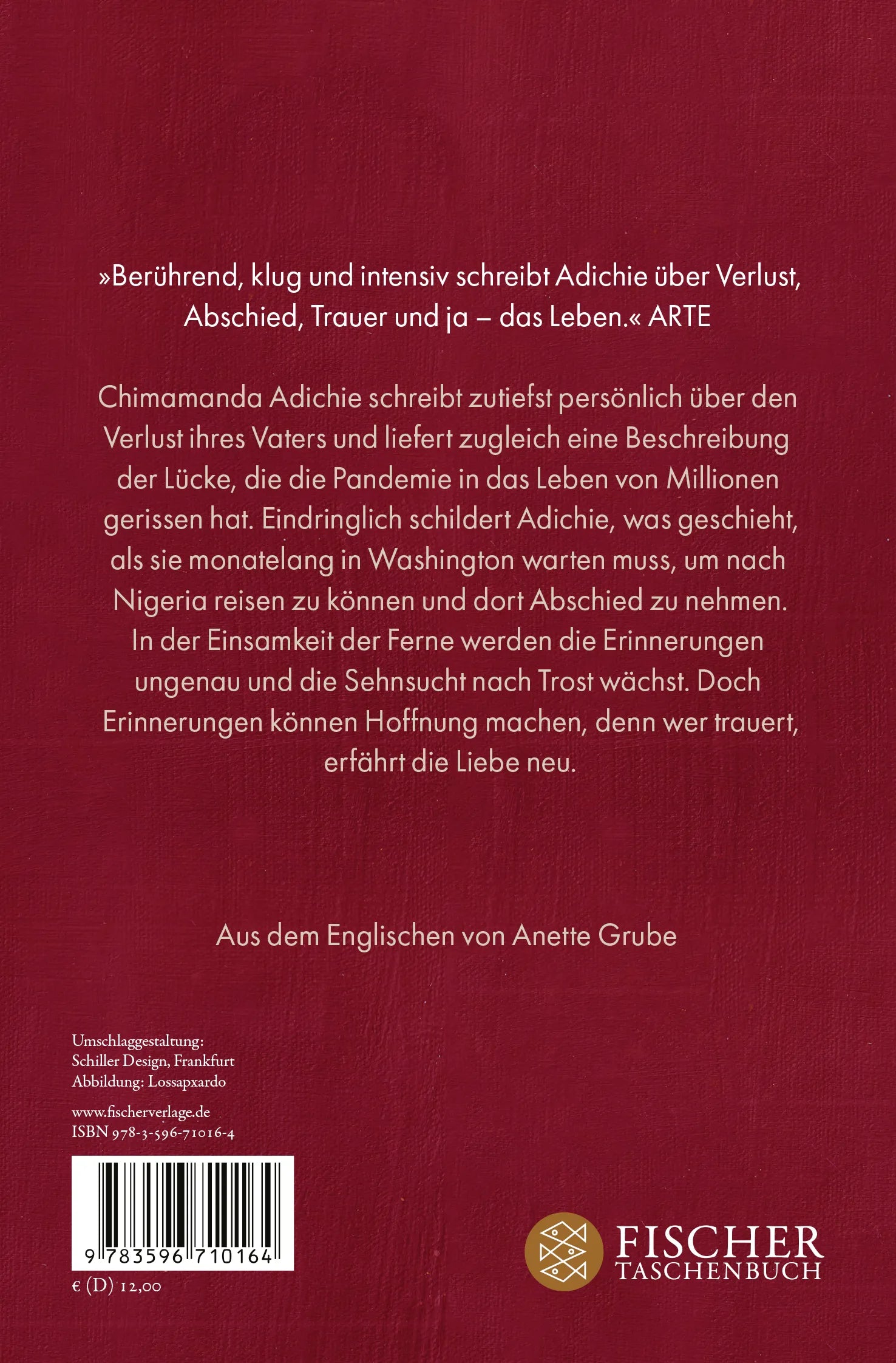 Buchrückseite von 'Trauer ist das Glück, geliebt zu haben' mit Klappentext - Taschenbuch