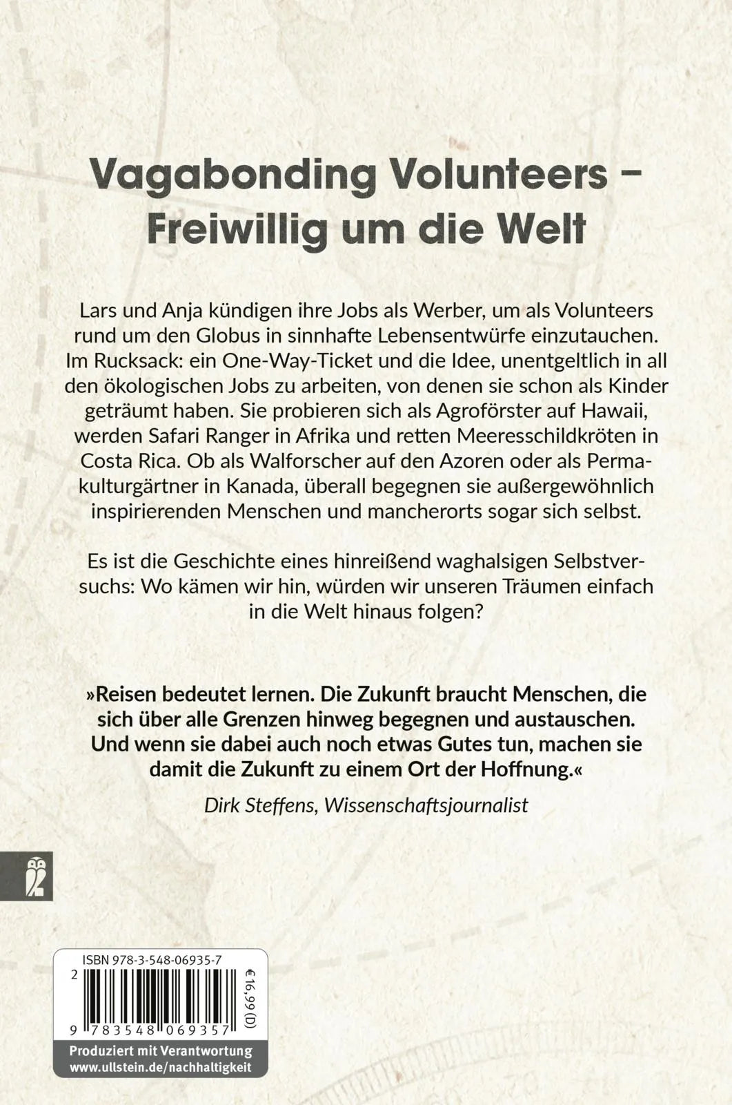 Buchrückseite von 'Traum über Kopf' mit Klappentext - Paperback