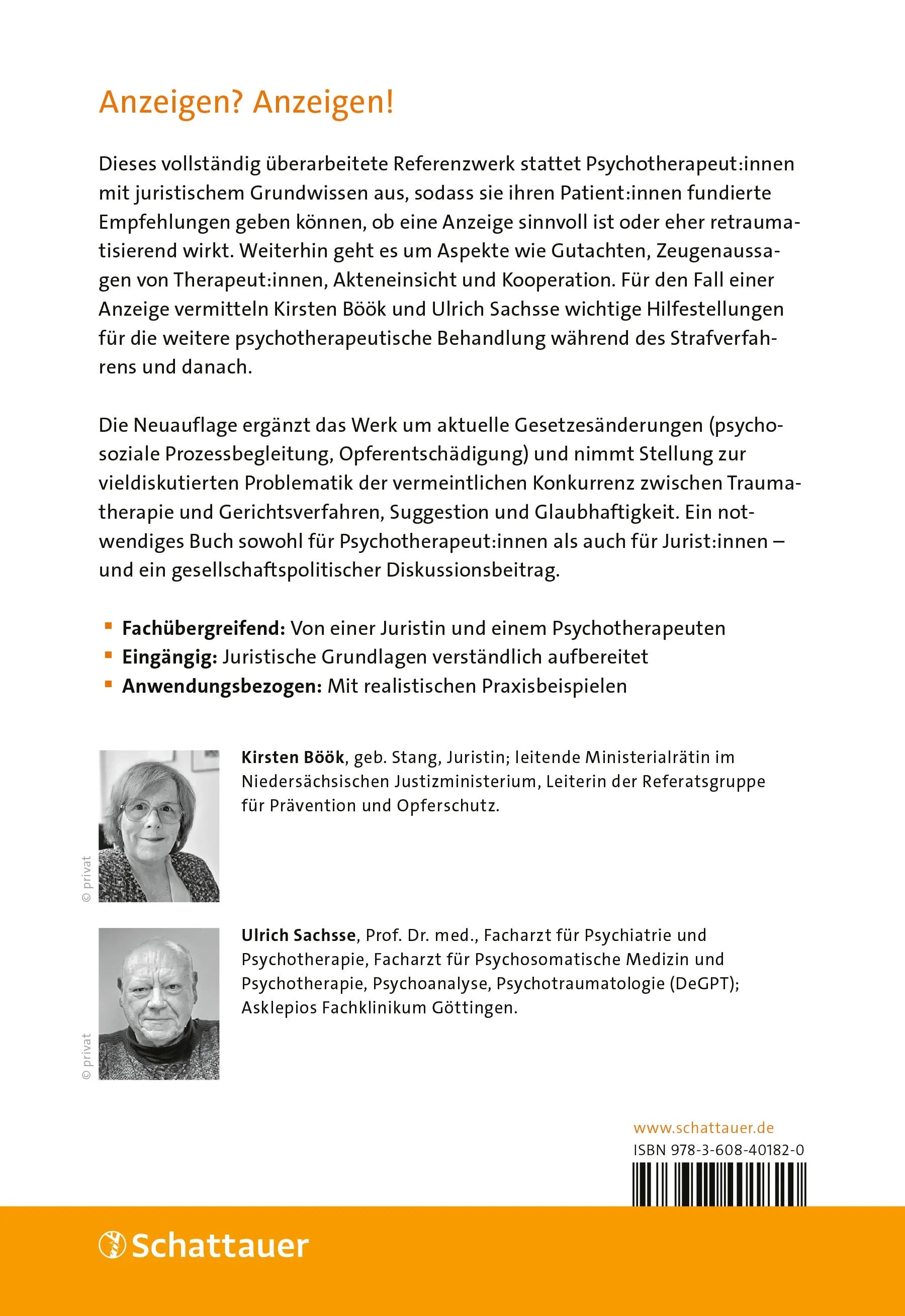 Buchrückseite von 'Trauma und Justiz' mit Klappentext - Paperback