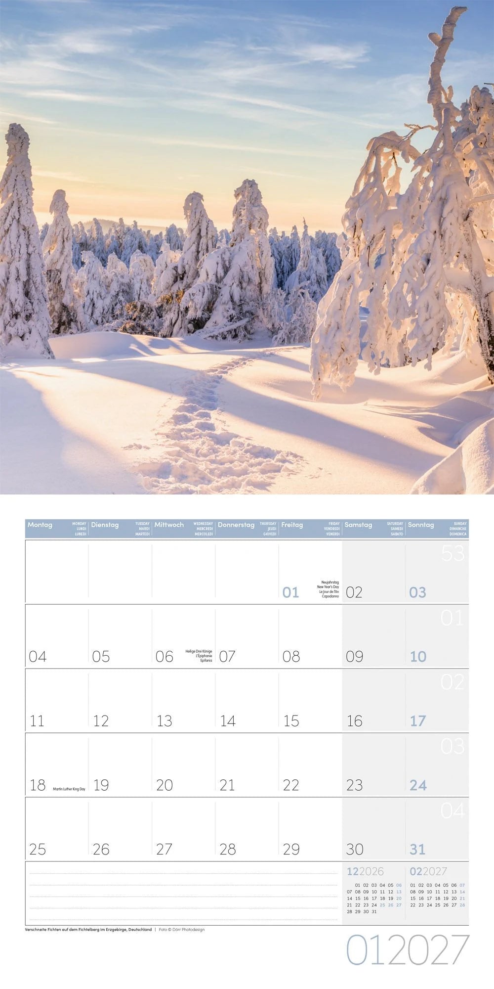 Traumpfade Kalender 2027 - 30x30 - Art12 – Ansicht