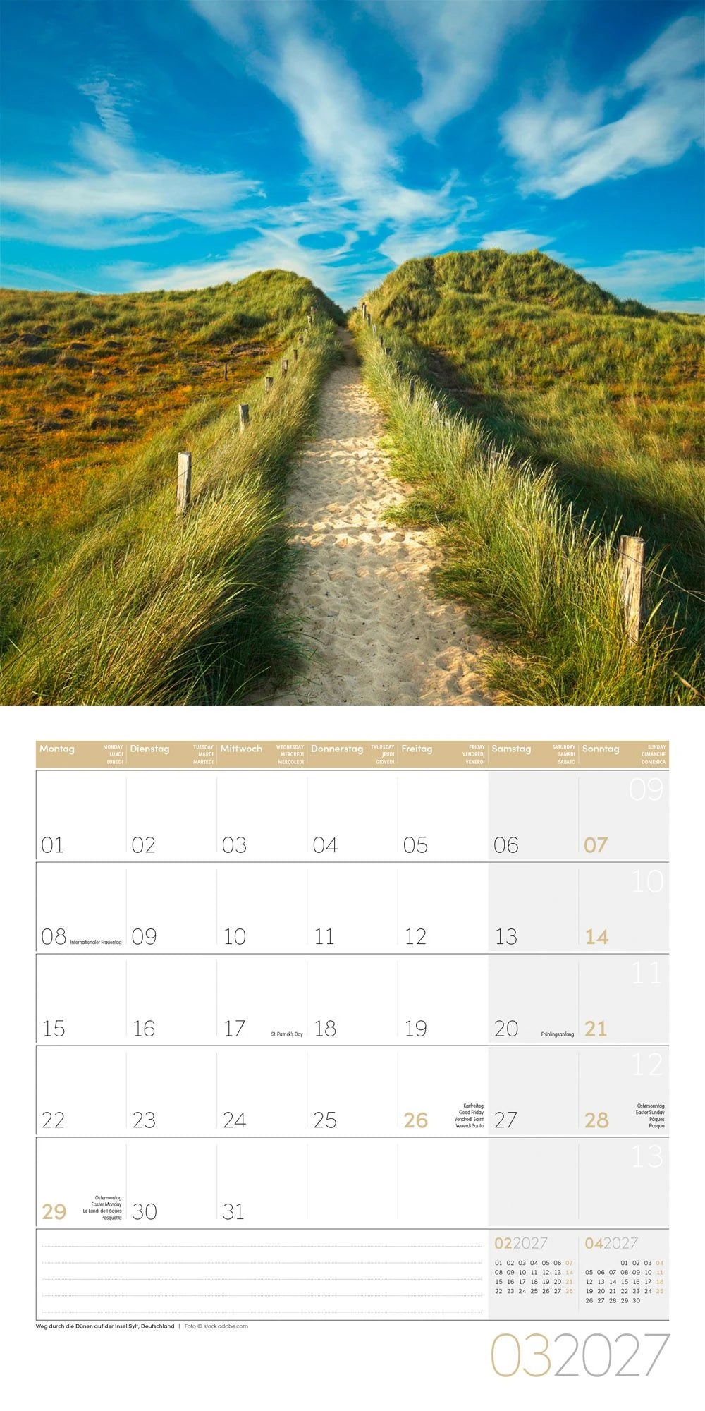 Traumpfade Kalender 2027 - 30x30 - Art12 – Ansicht