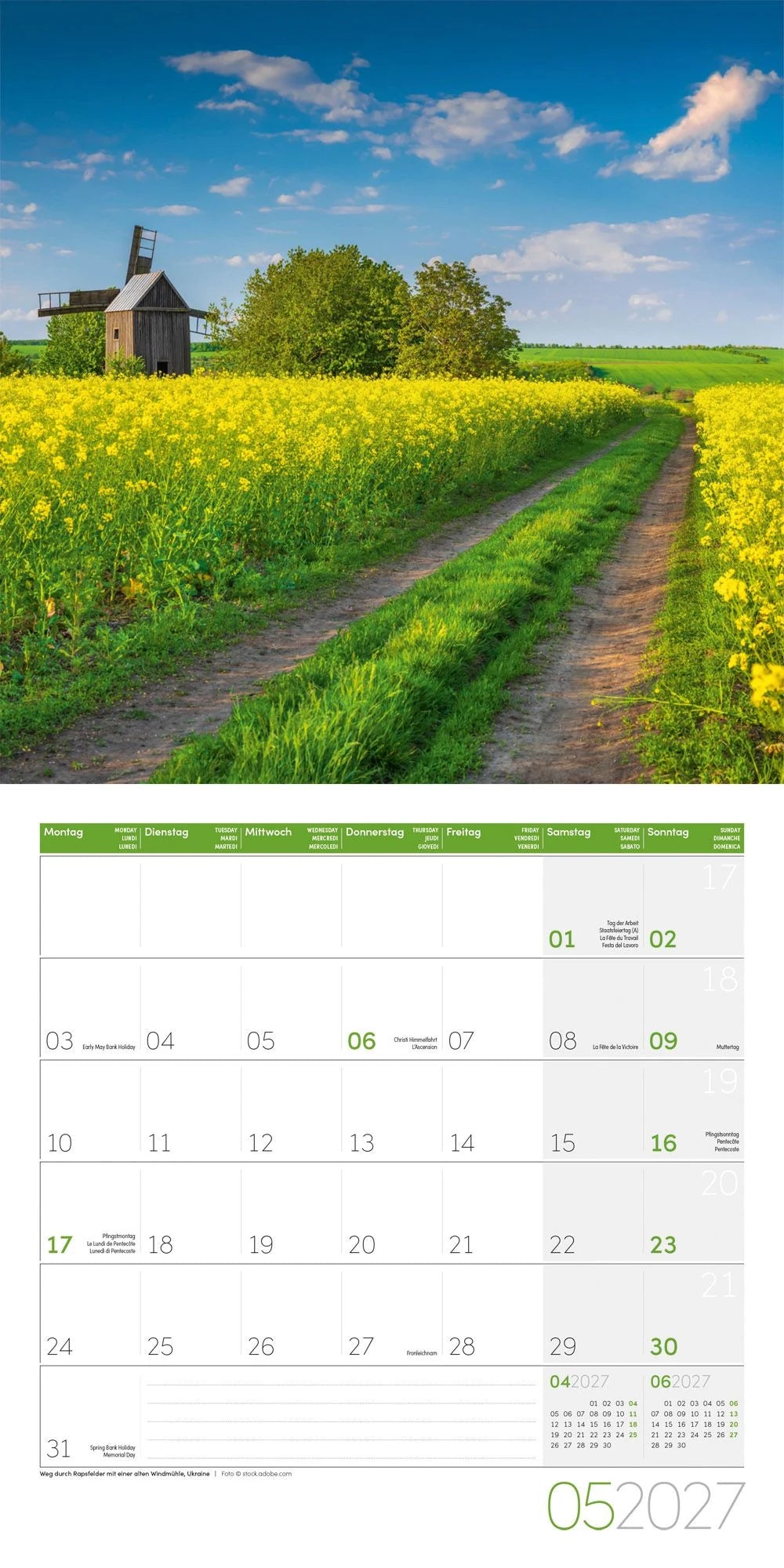 Traumpfade Kalender 2027 - 30x30 - Art12 – Ansicht