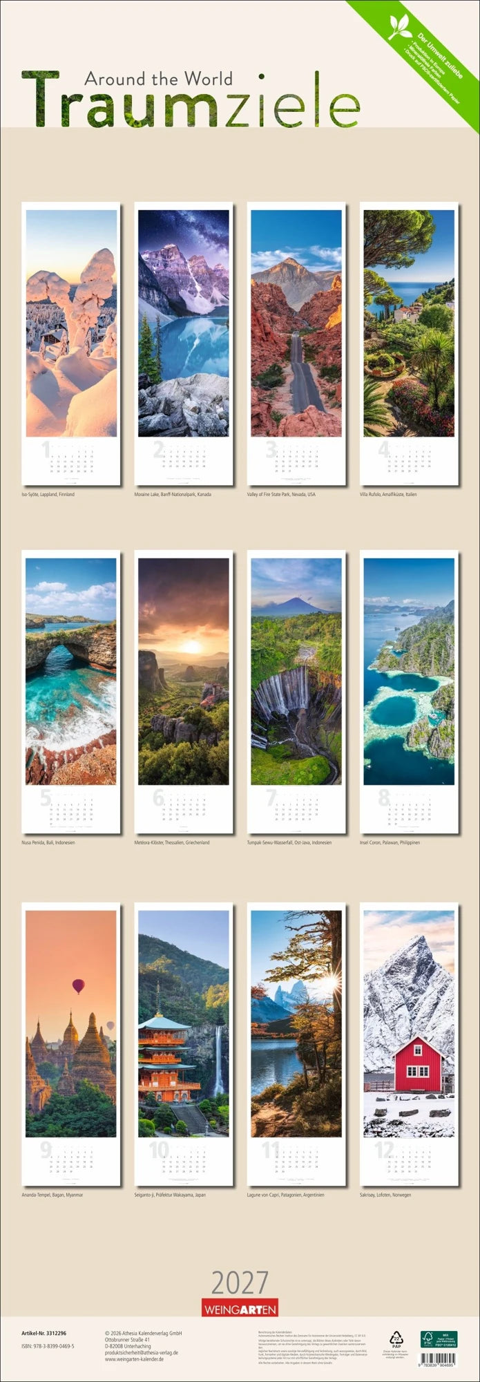 Traumziele Kalender 2027 - Around the World – Ansicht