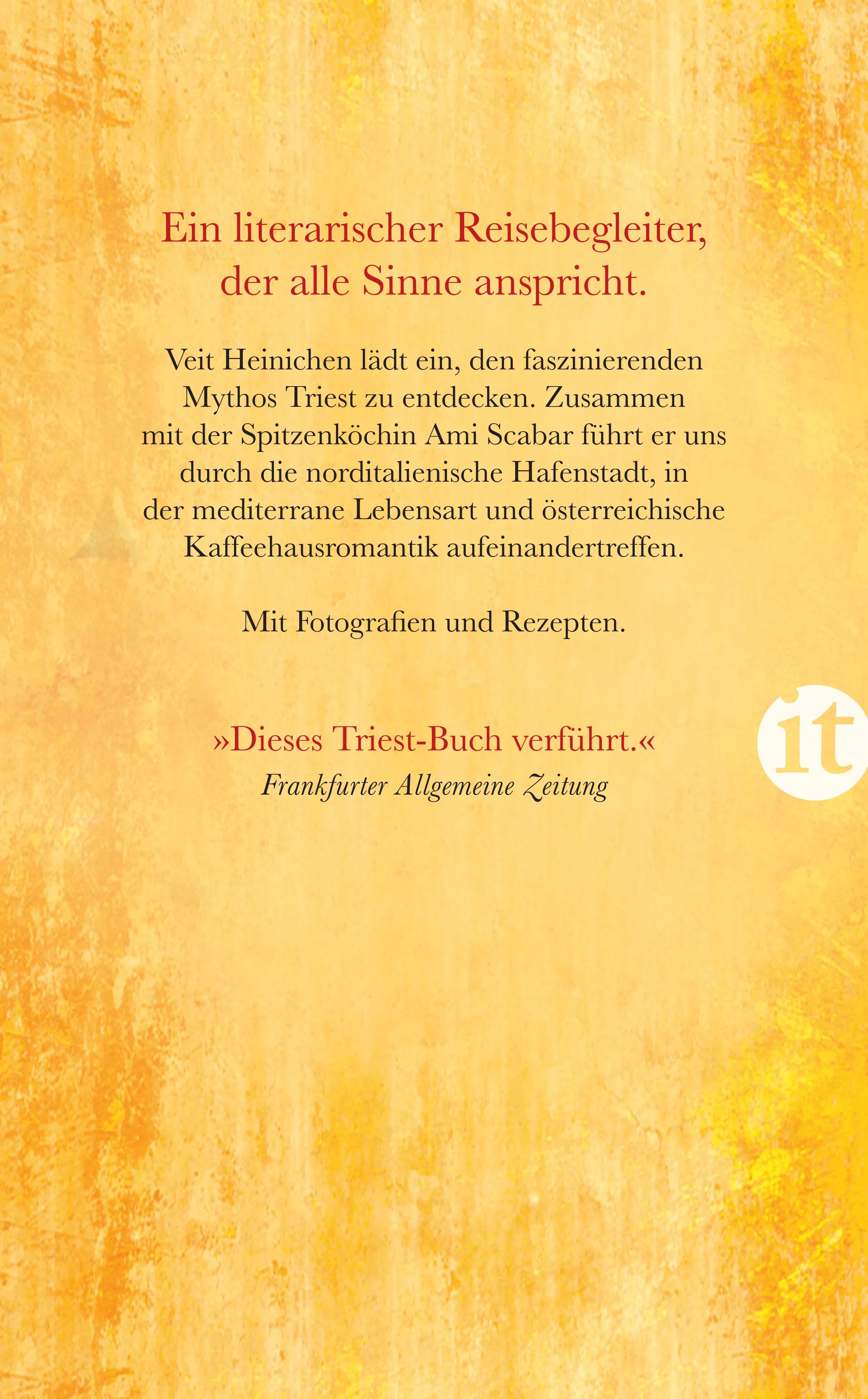 Buchrückseite von 'Triest' mit Klappentext - Taschenbuch