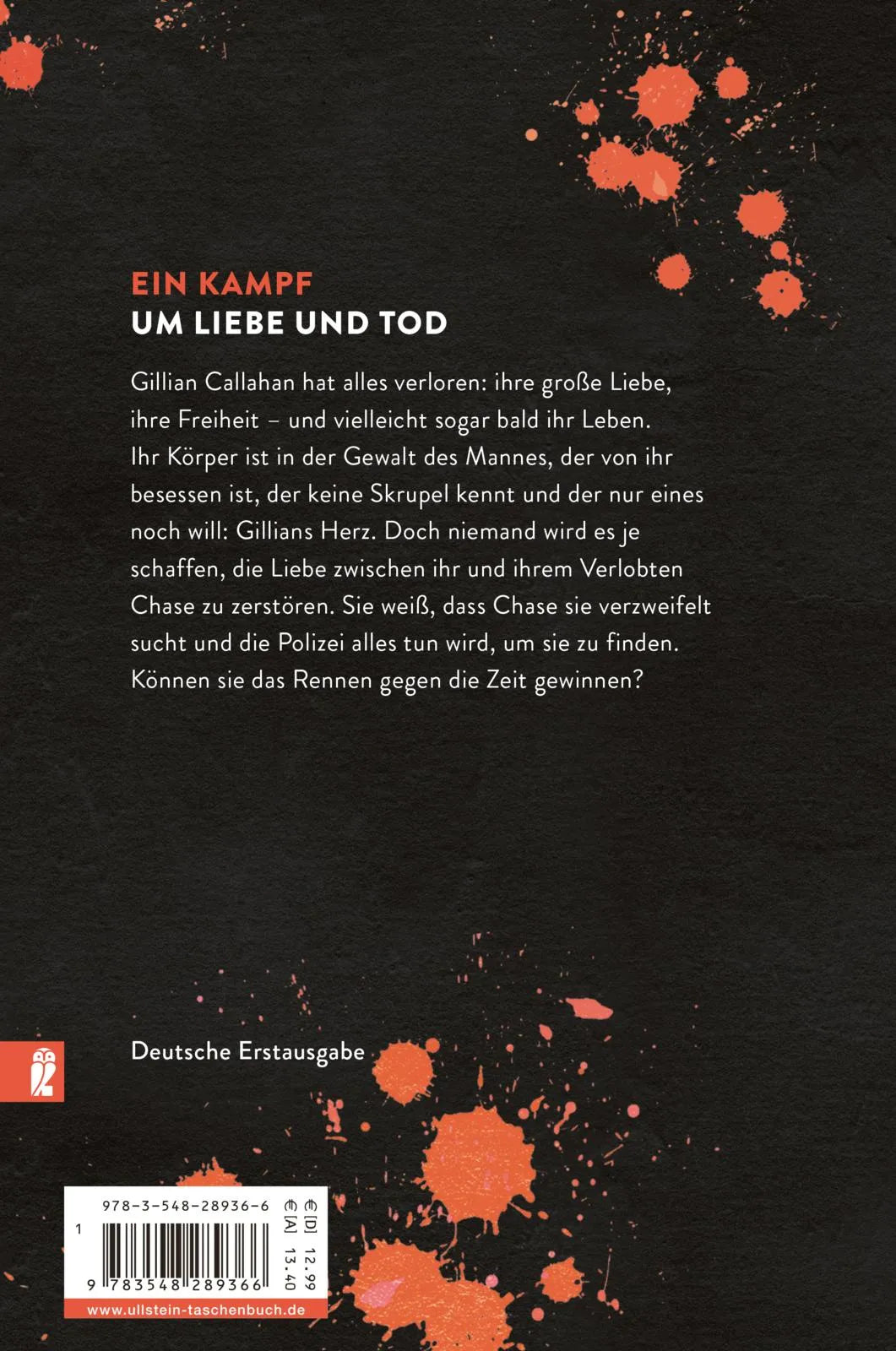 Buchrückseite von 'Trinity - Tödliche Liebe' mit Klappentext - Paperback